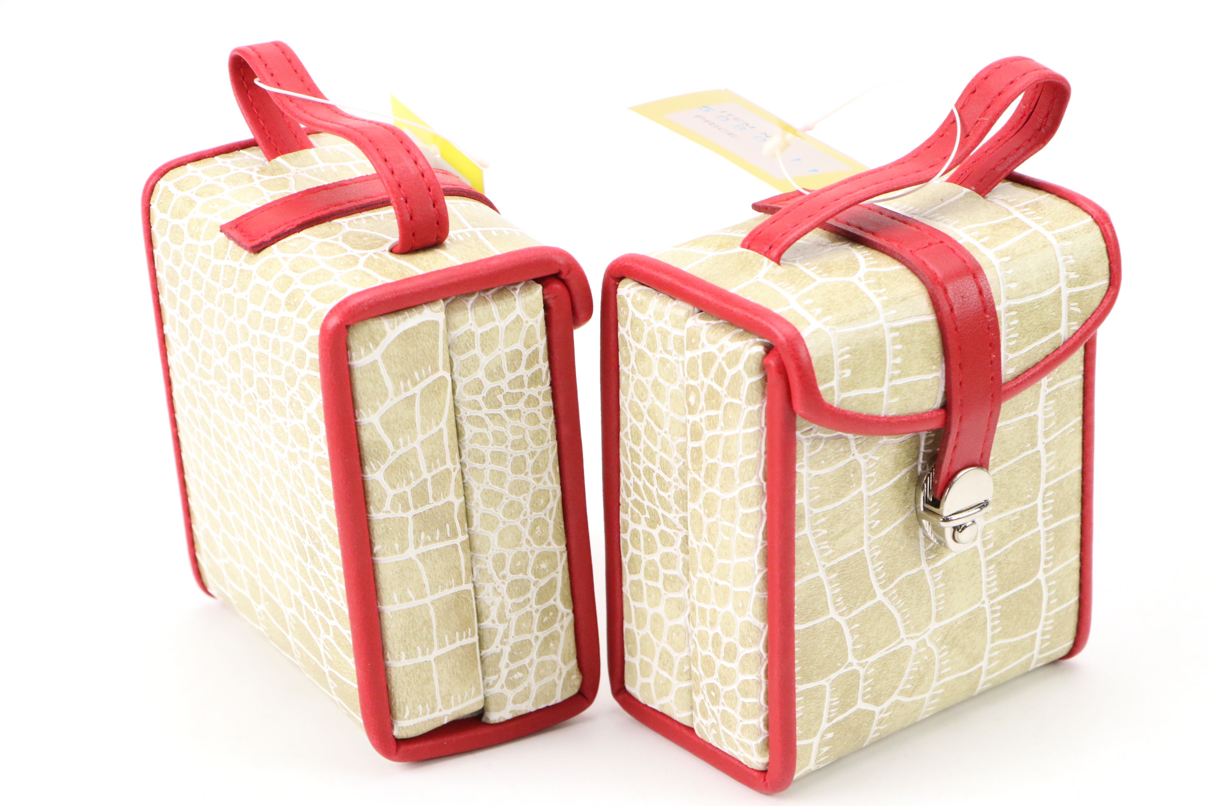 Alten International Faux Crocodile Embossed Travel Jewelry Cases