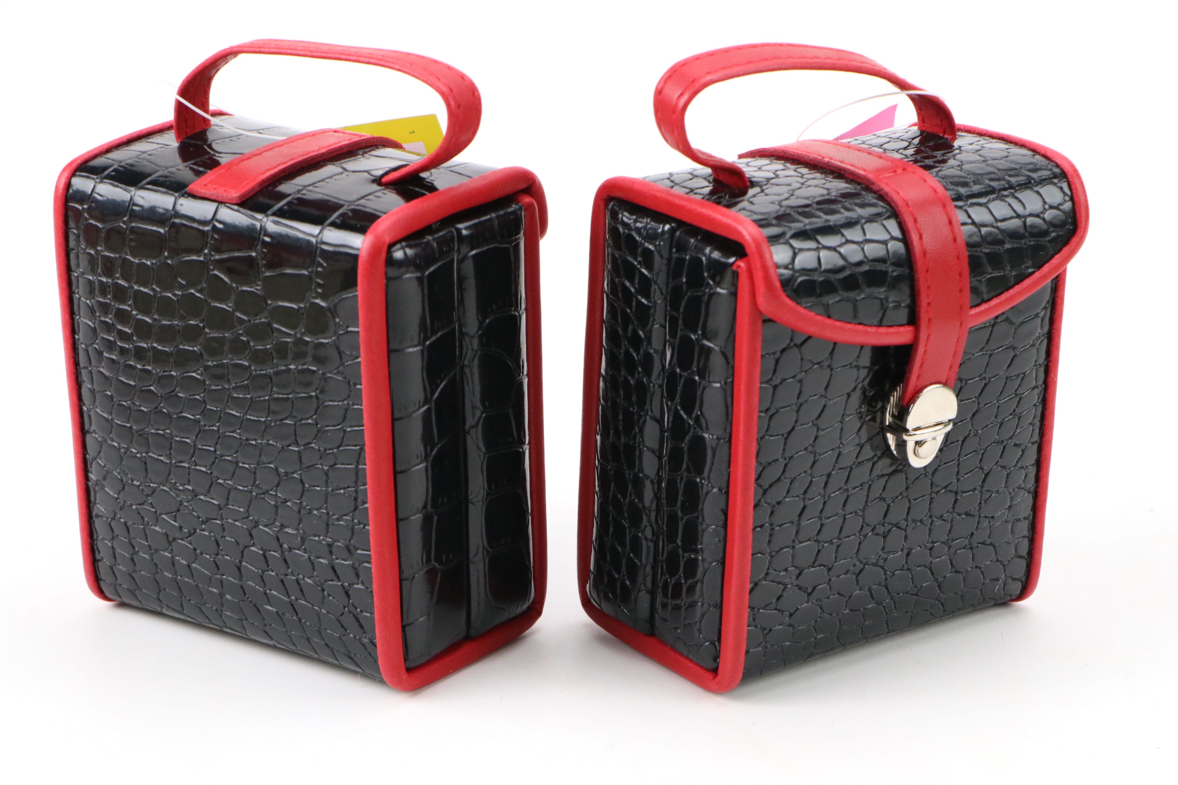 Alten International Faux Crocodile Embossed Travel Jewelry Cases