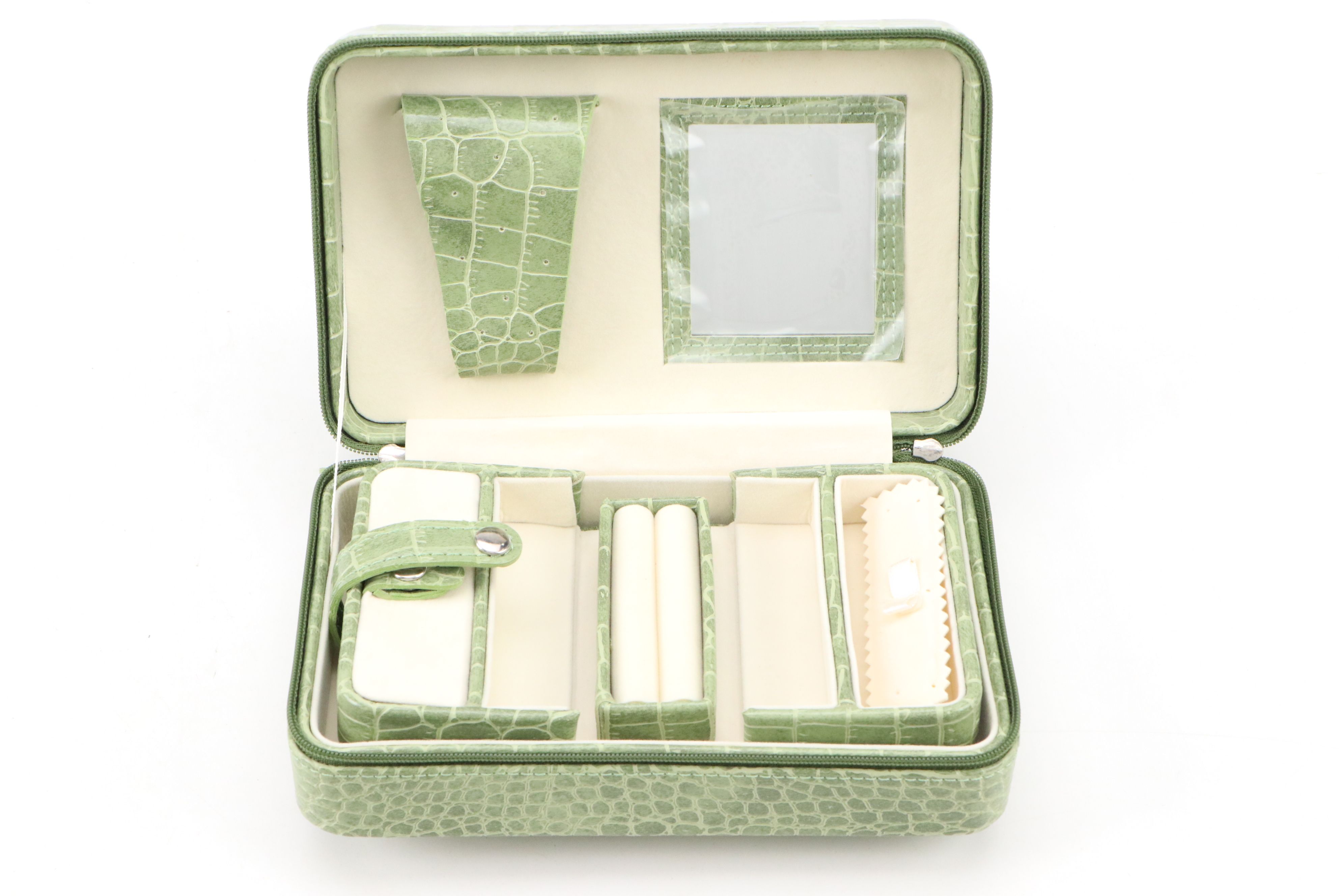 Alten International Faux Crocodile Embossed Travel Jewelry Cases