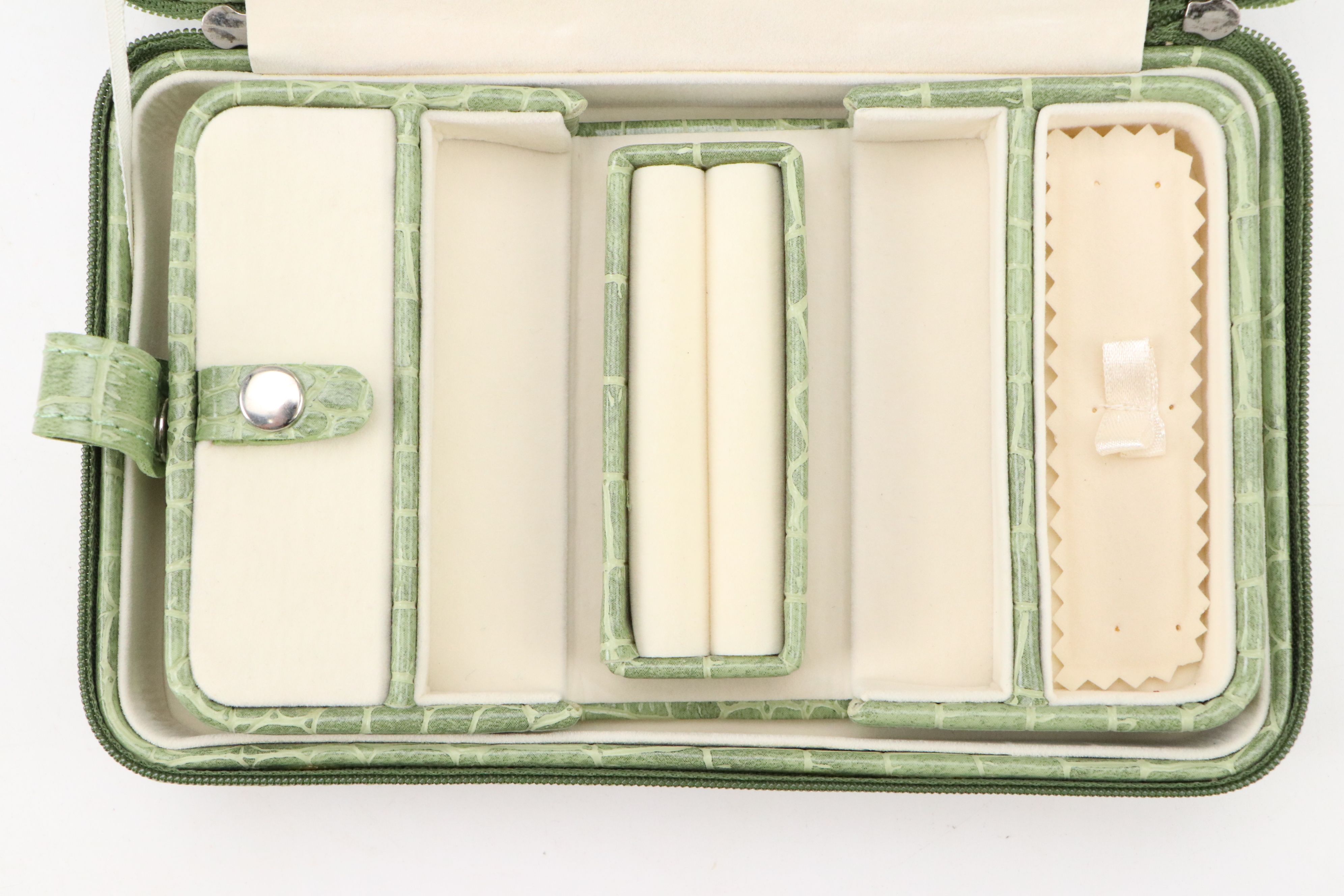 Alten International Faux Crocodile Embossed Travel Jewelry Cases