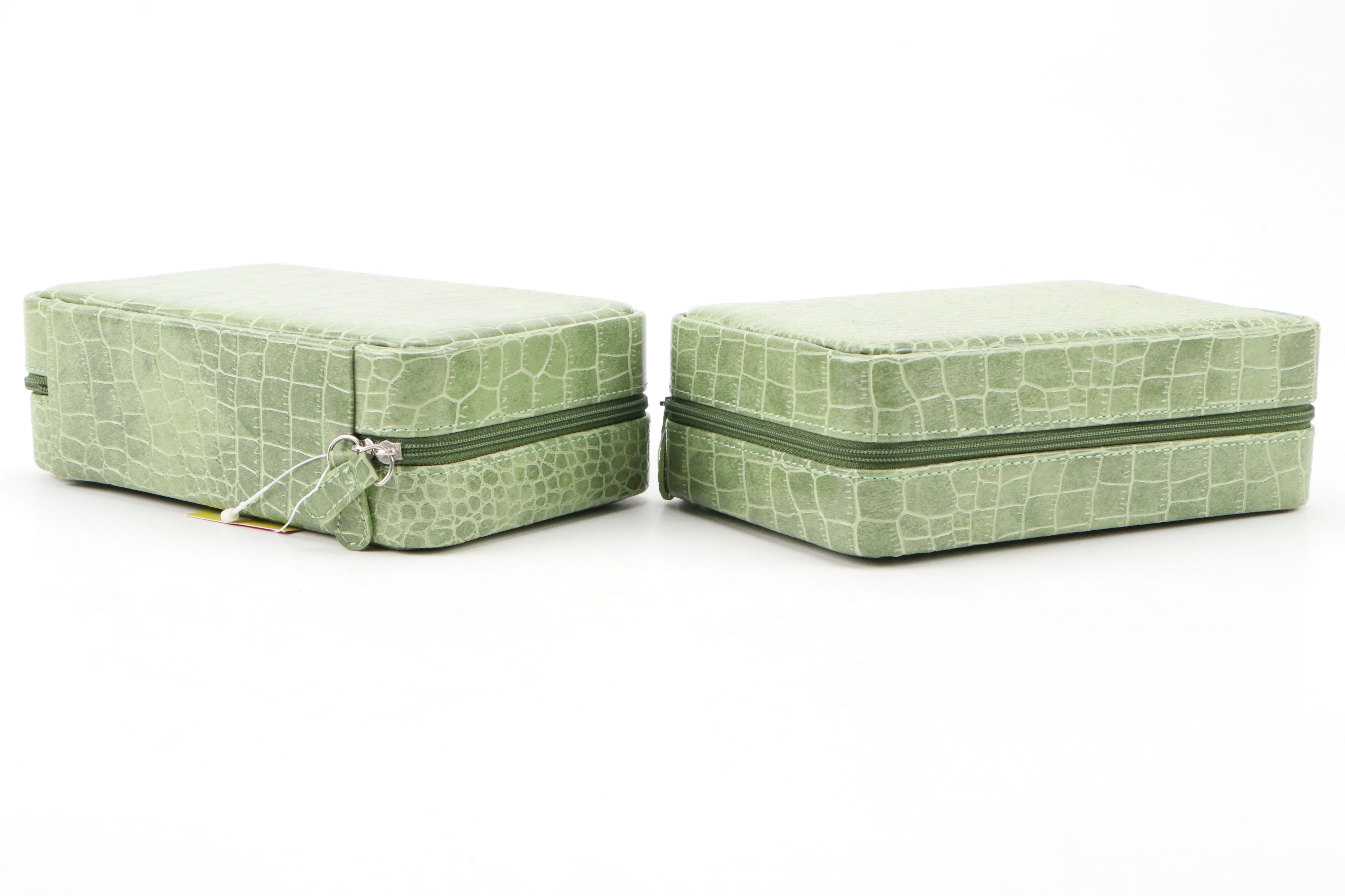 Alten International Faux Crocodile Embossed Travel Jewelry Cases