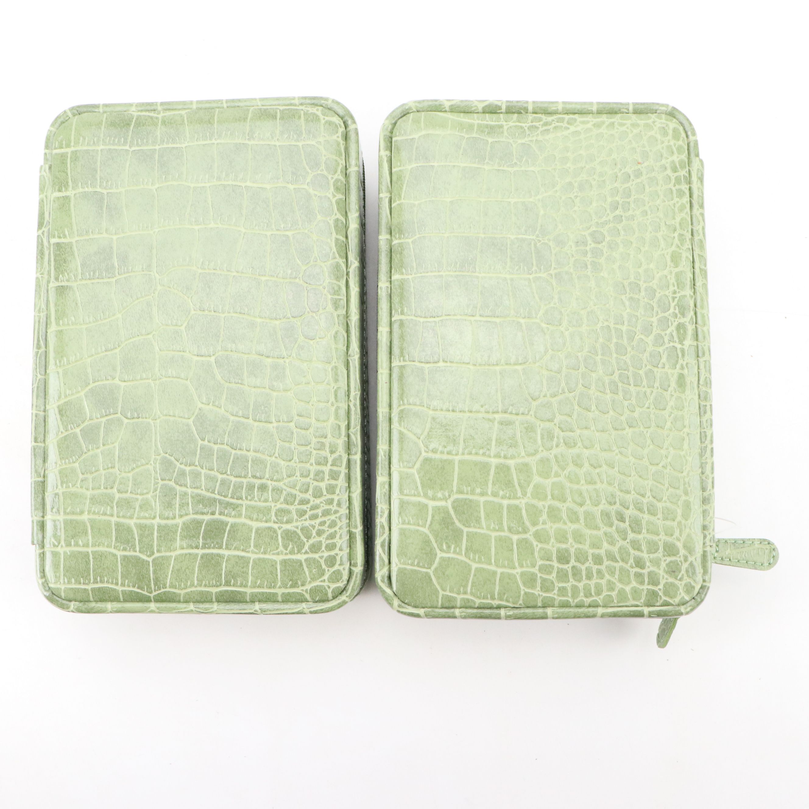 Alten International Faux Crocodile Embossed Travel Jewelry Cases