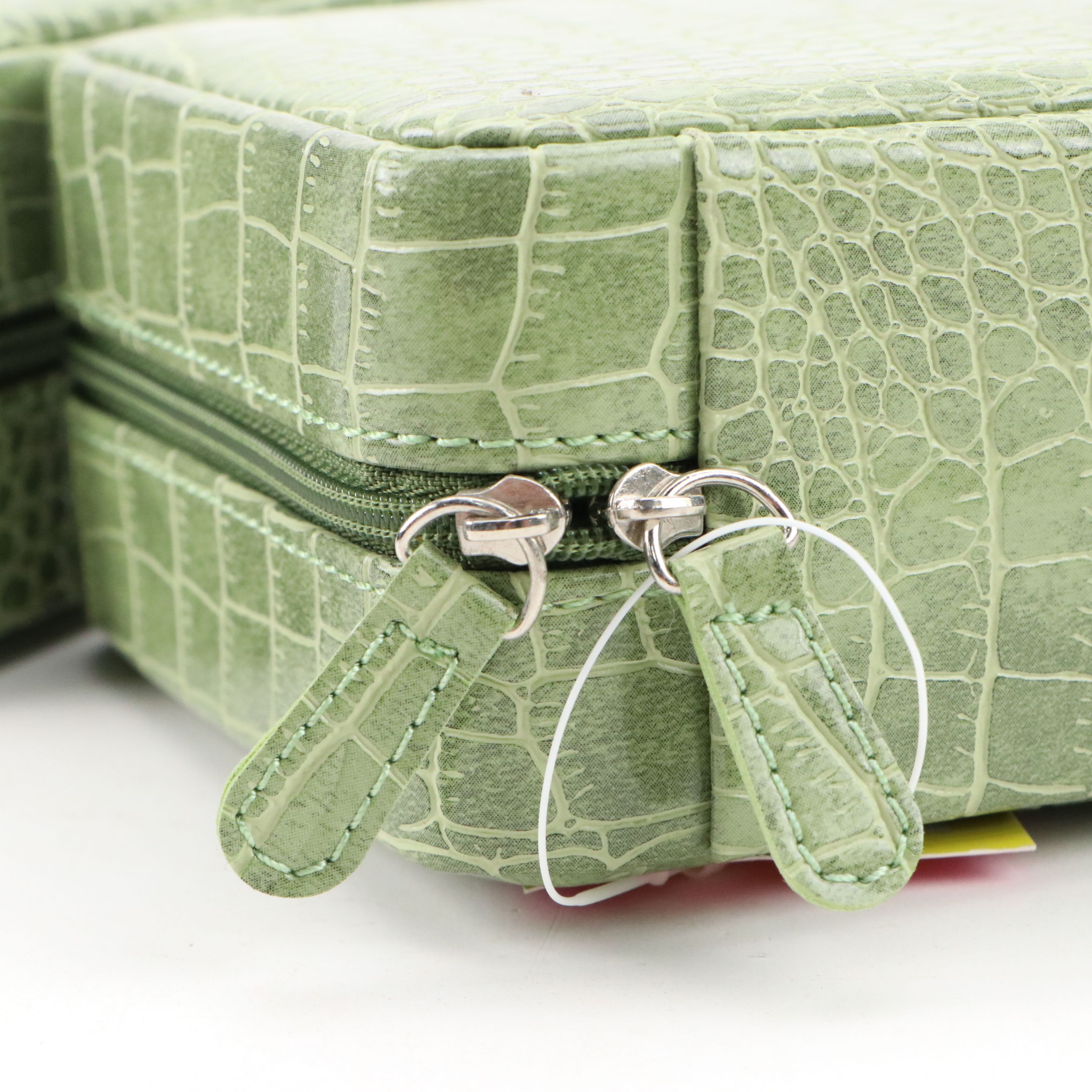 Alten International Faux Crocodile Embossed Travel Jewelry Cases