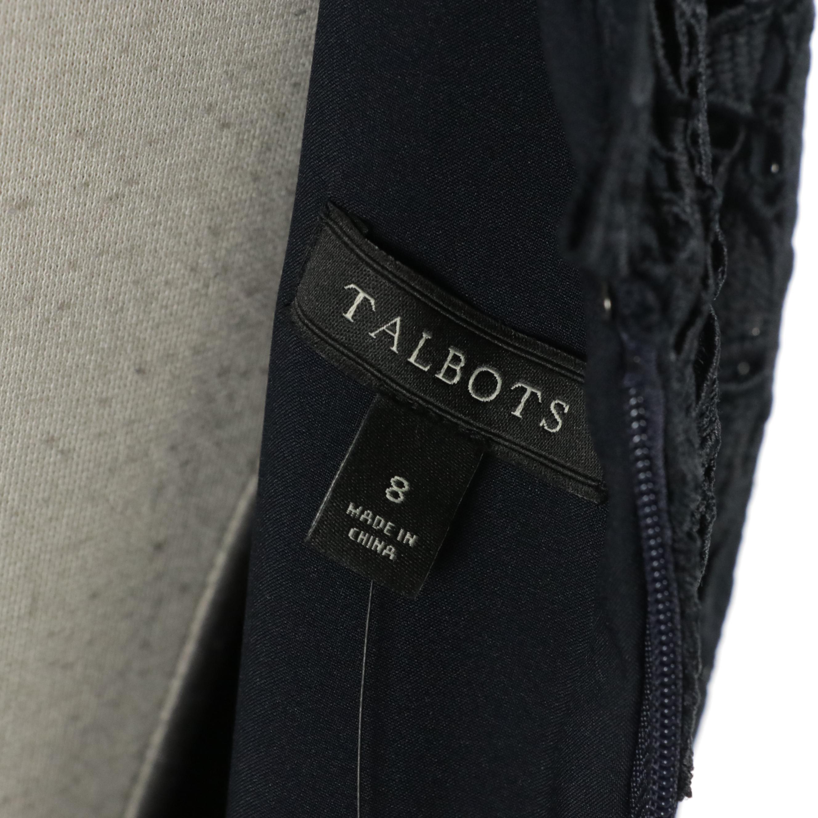 Talbots Silk Blend Pant Set, Sleeveless Lace Dress, and Velvet Jacket