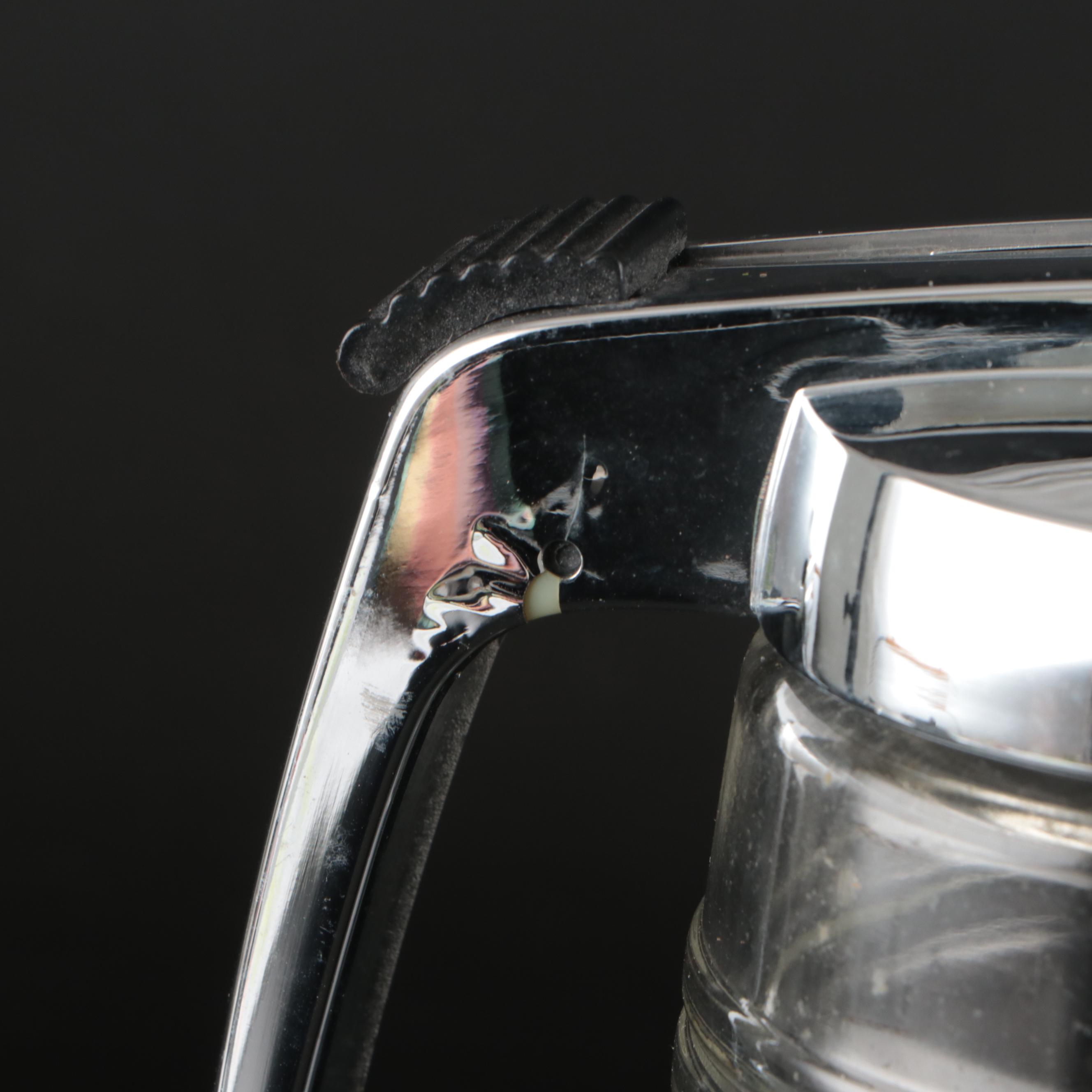 Chase Art Deco Style Folding Metal Tray with Valira Pitcher and More Serveware