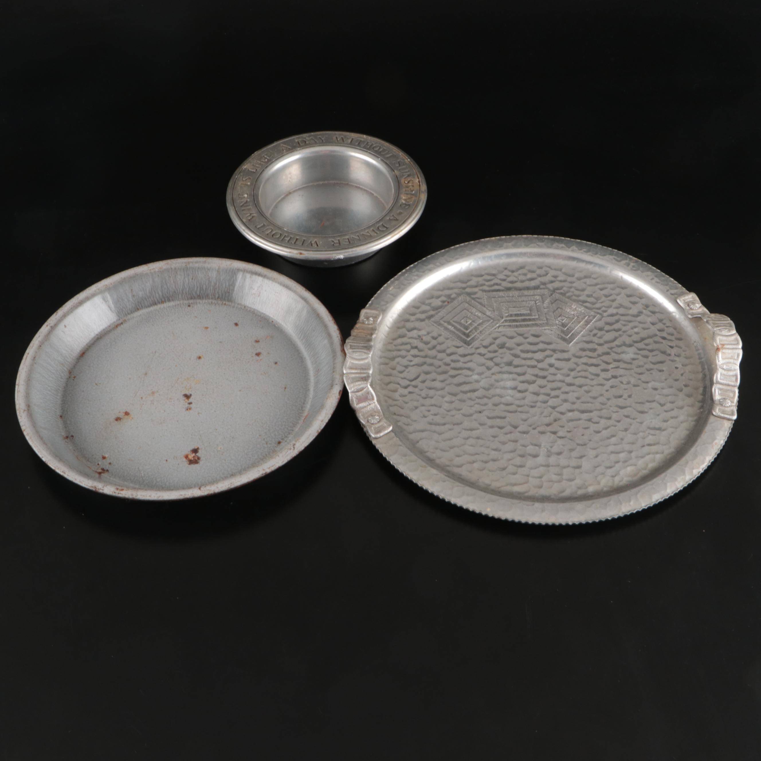 Chase Art Deco Style Folding Metal Tray with Valira Pitcher and More Serveware