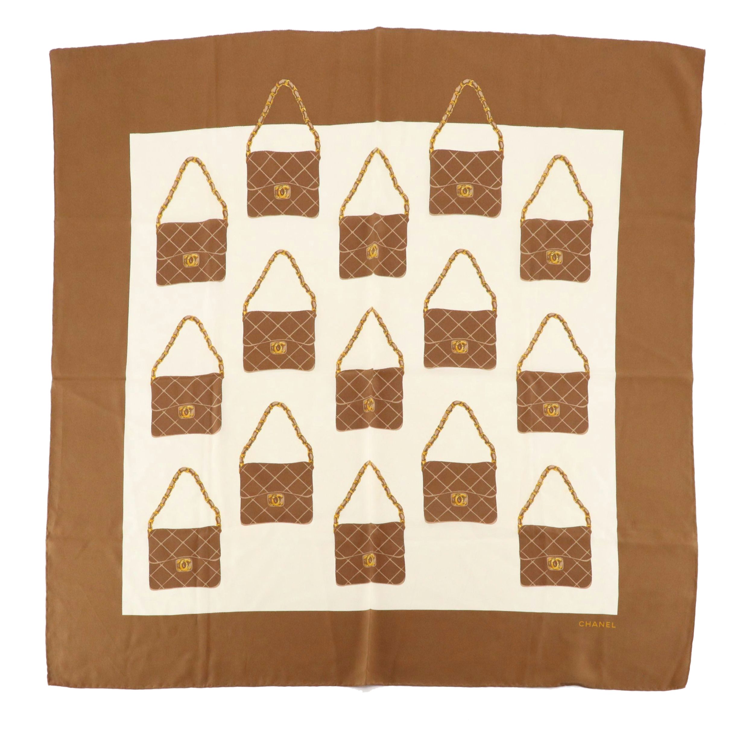 Chanel Classic Flap Print Scarf 90 in Silk Charmeuse