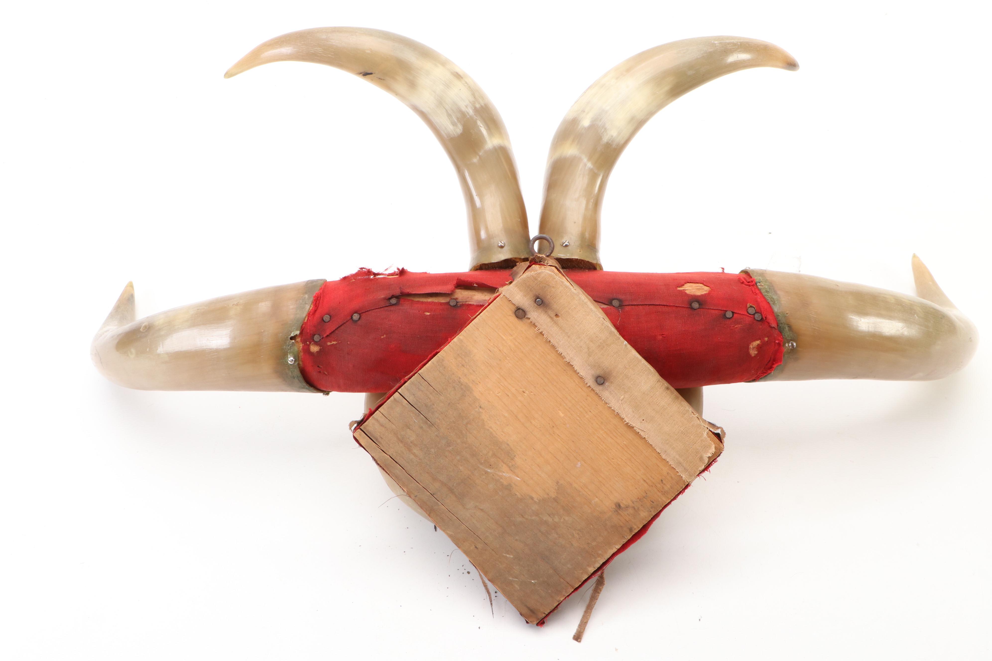 Folk Art Steer Horn and Hoof Mount, 1930s