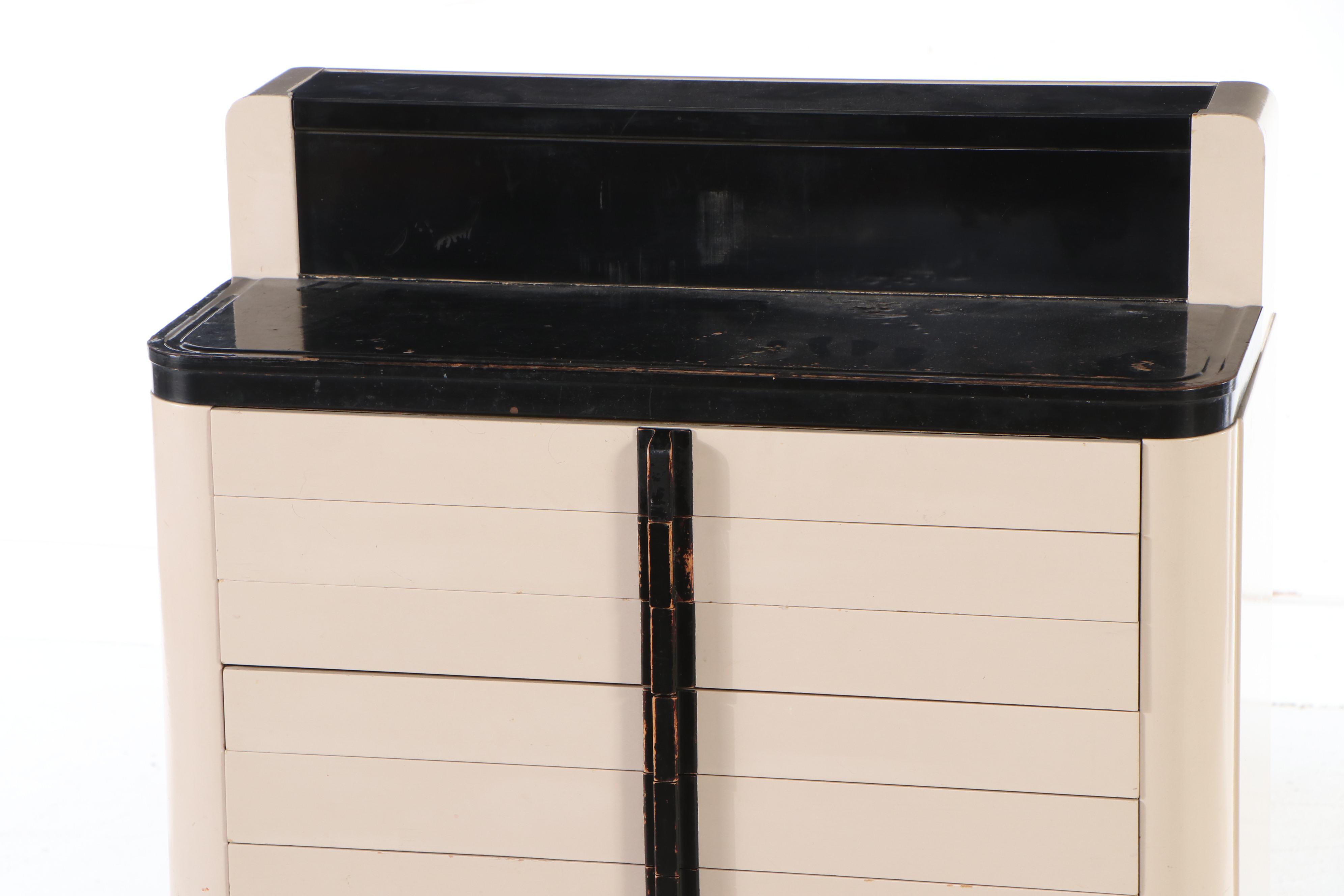 Art Deco Style American Cabinet Co. Metal Dentist's Cabinet with Accessories