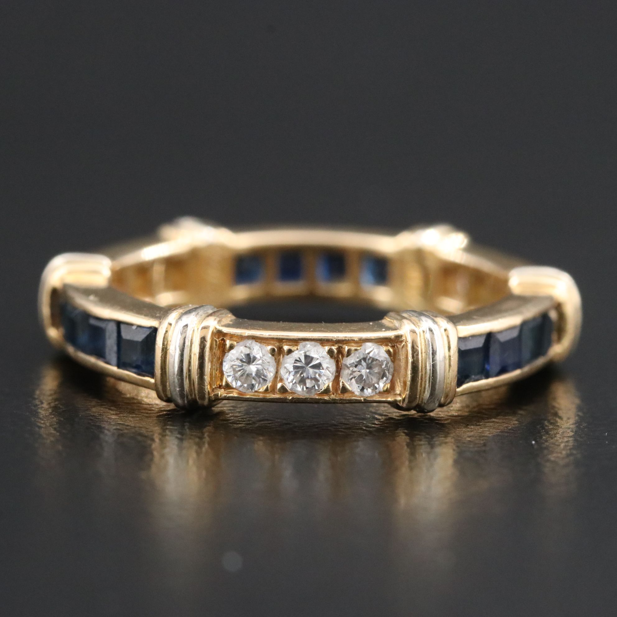 Cartier Contessa 18K Sapphire and 0.36 CTW Diamond Eternity Band