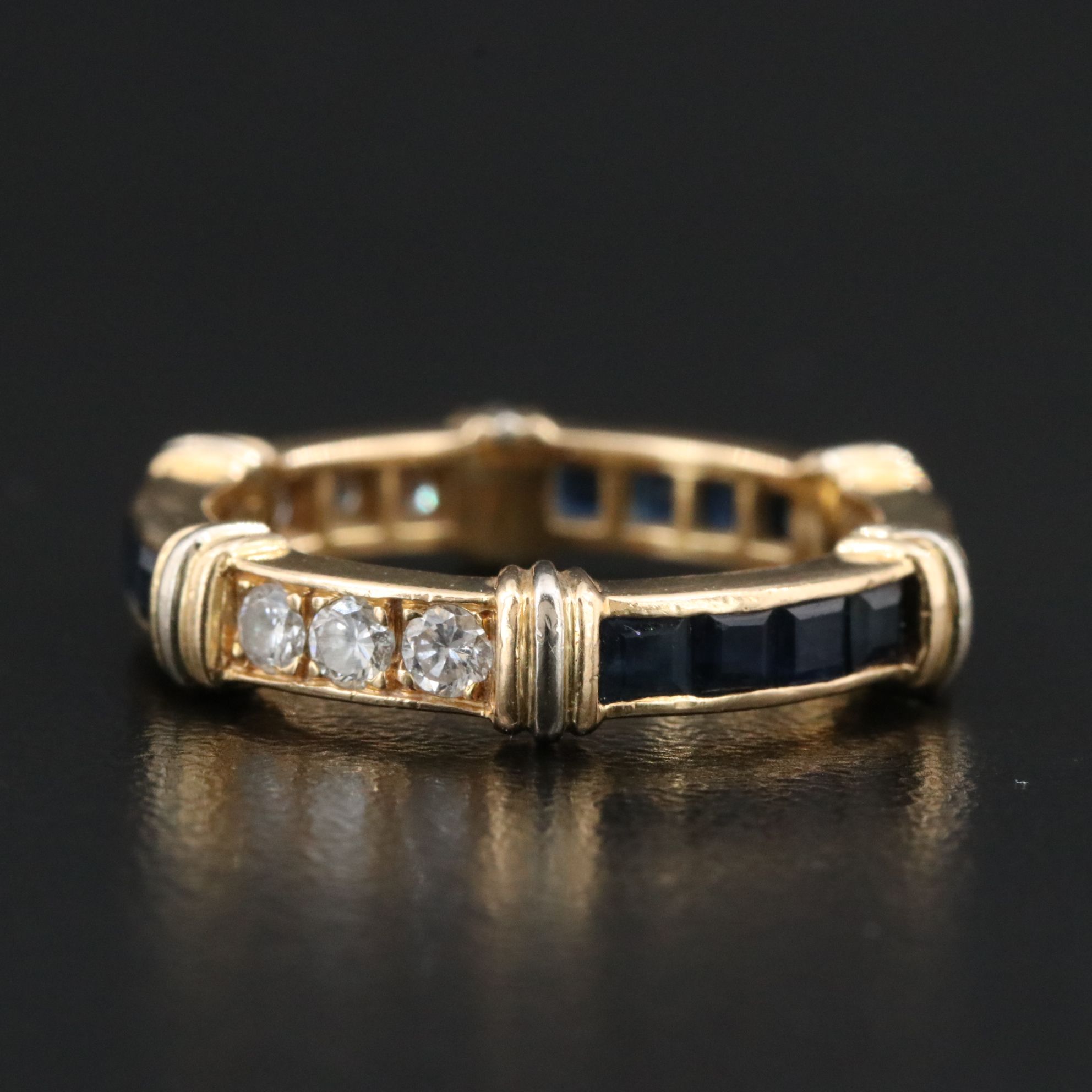 Cartier Contessa 18K Sapphire and 0.36 CTW Diamond Eternity Band