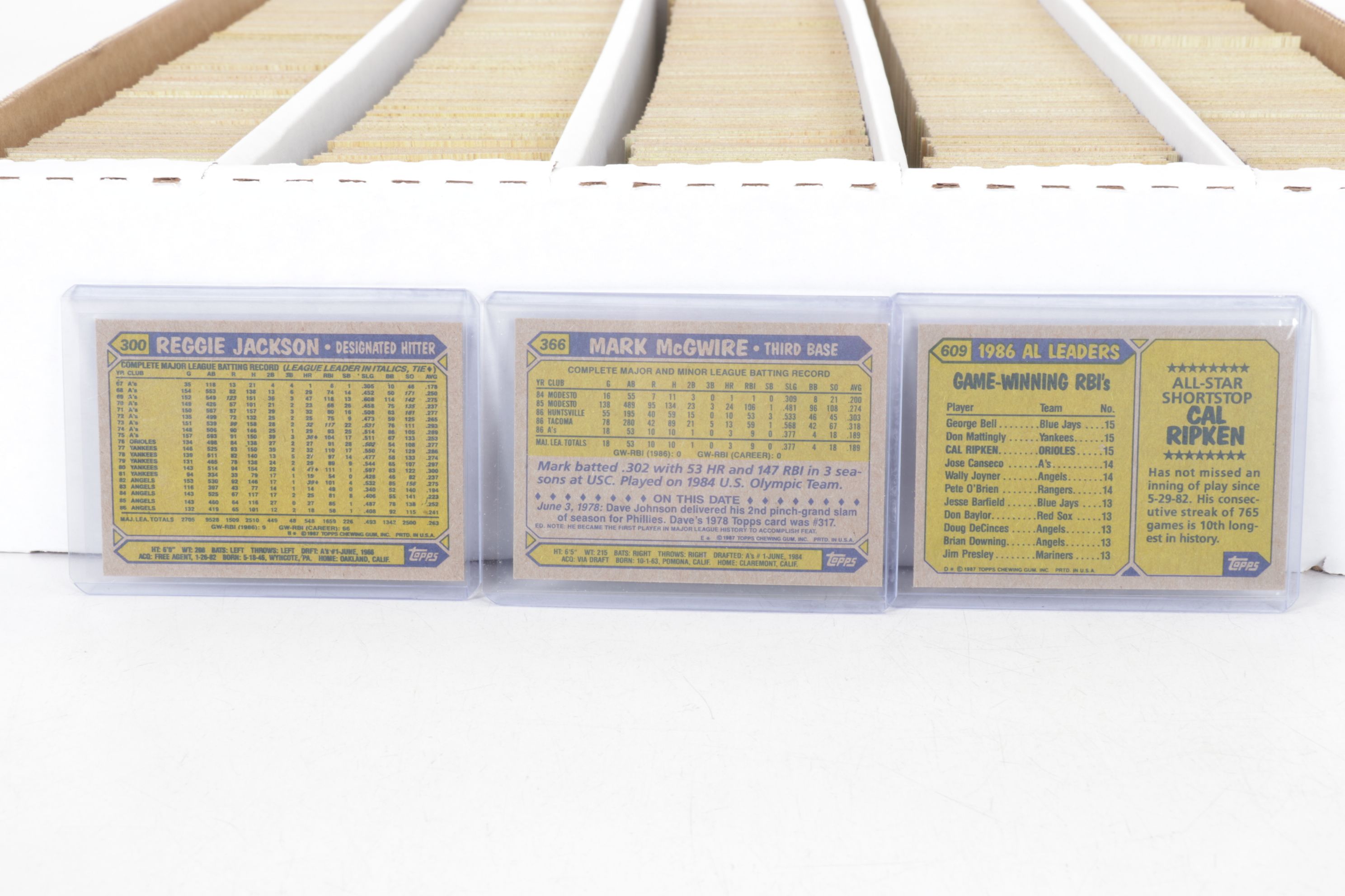 Topps 1987 Baseball Trading Cards Featuring Barry Bonds & More