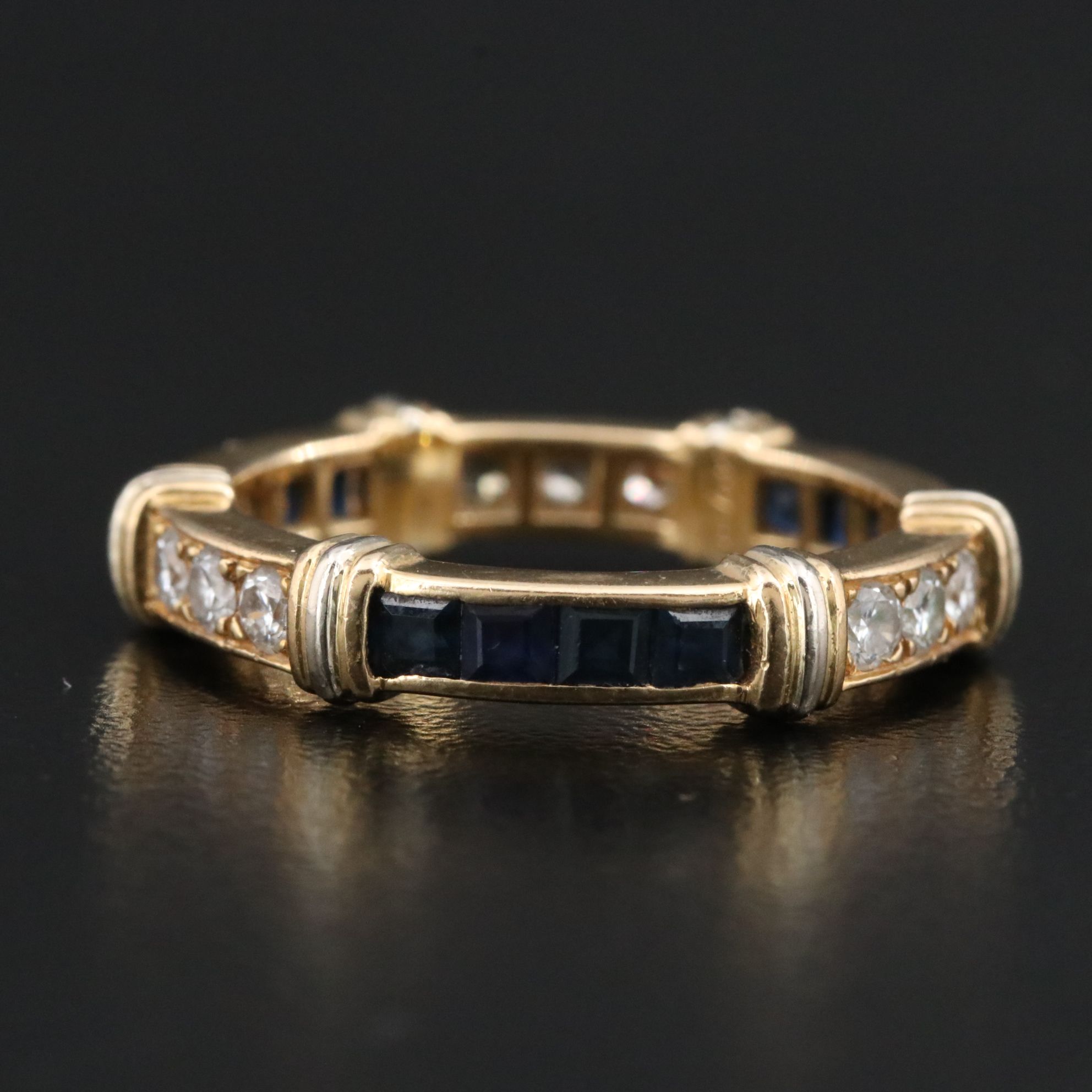 Cartier Contessa 18K Sapphire and 0.36 CTW Diamond Eternity Band