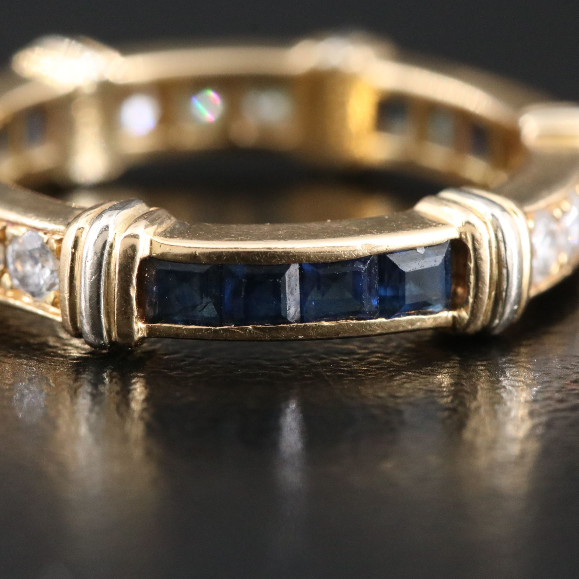 Cartier Contessa 18K Sapphire and 0.36 CTW Diamond Eternity Band