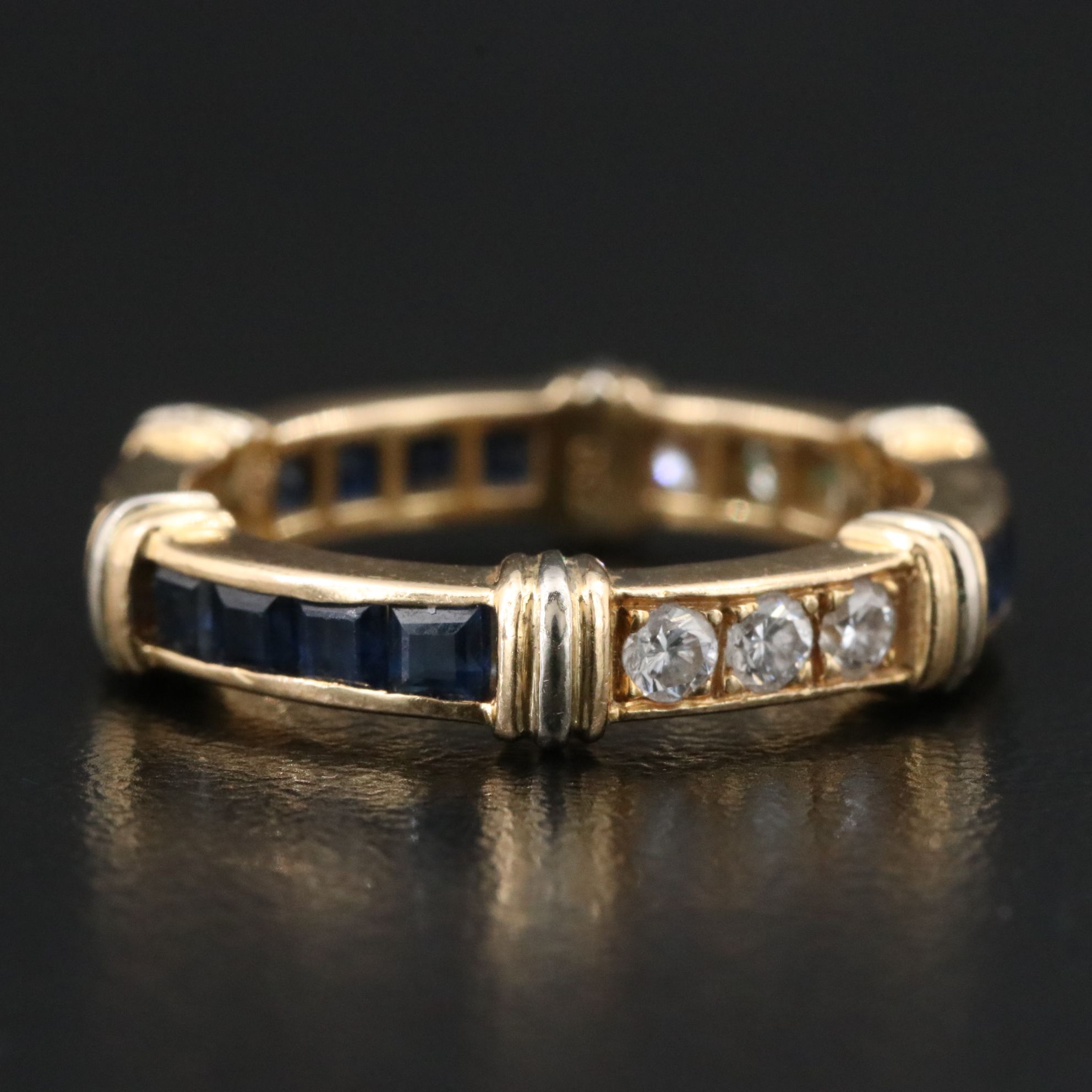Cartier Contessa 18K Sapphire and 0.36 CTW Diamond Eternity Band