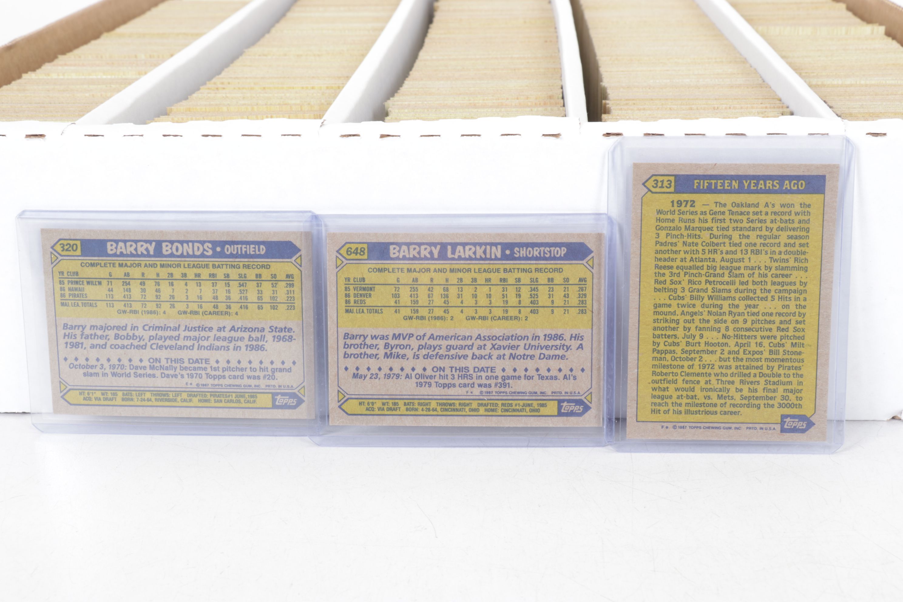 Topps 1987 Baseball Trading Cards Featuring Barry Bonds & More