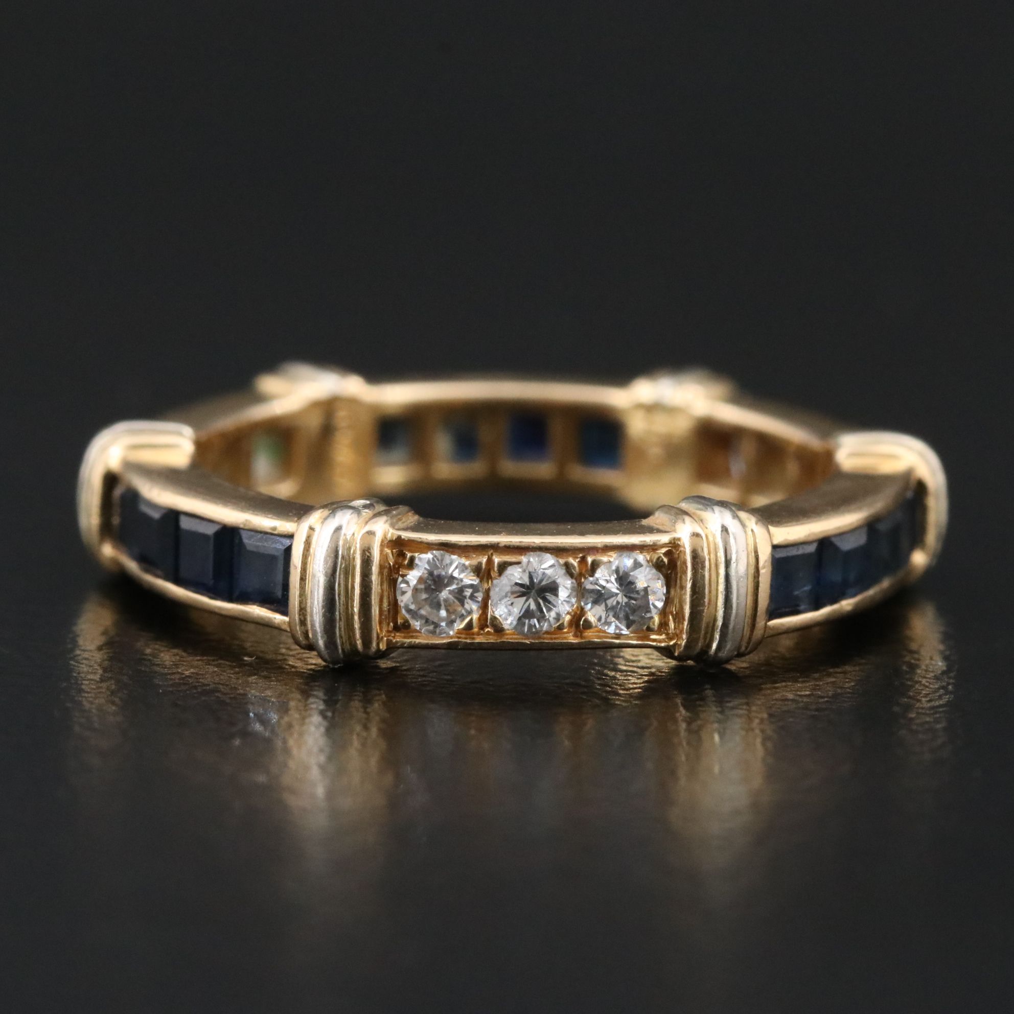 Cartier Contessa 18K Sapphire and 0.36 CTW Diamond Eternity Band