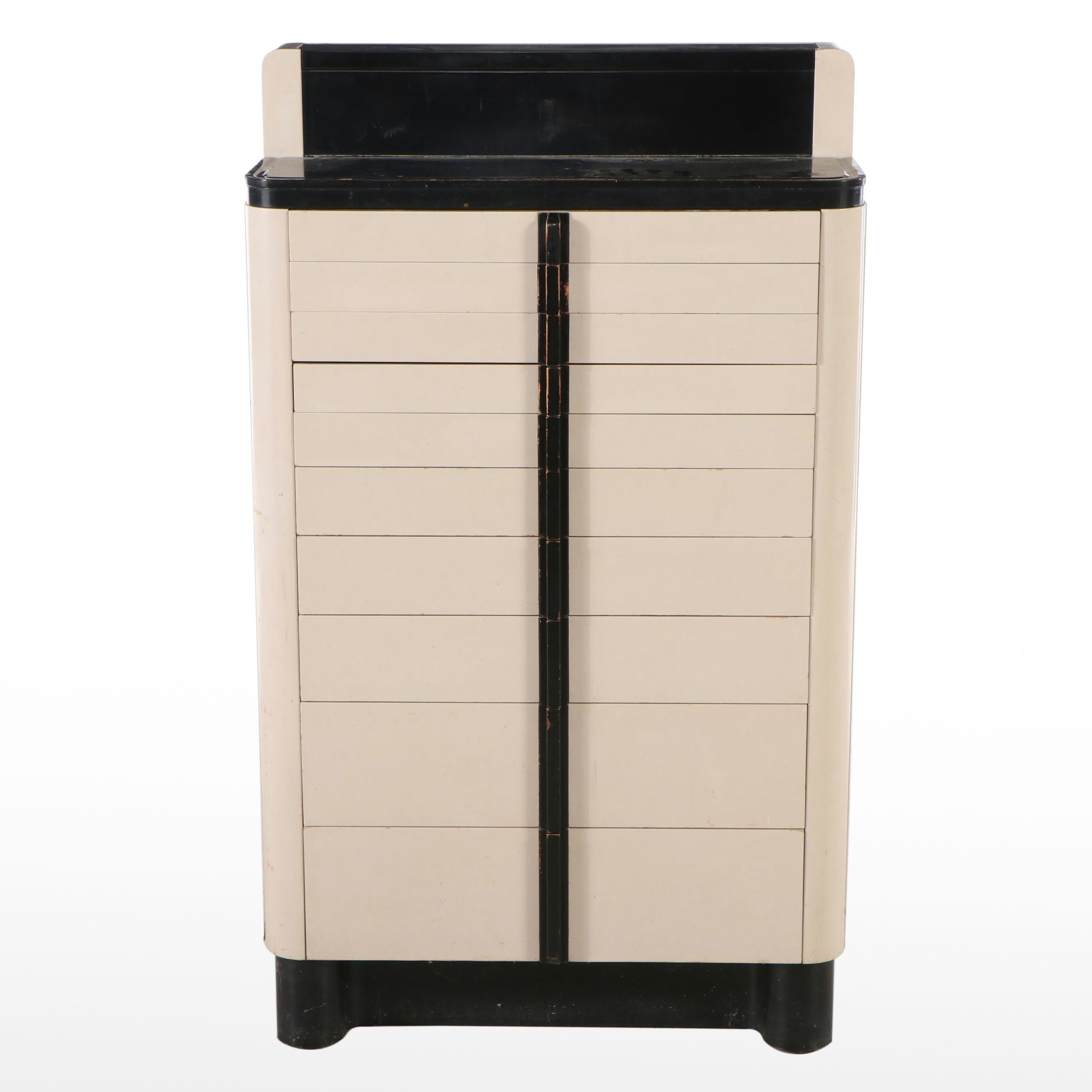 Art Deco Style American Cabinet Co. Metal Dentist's Cabinet with Accessories