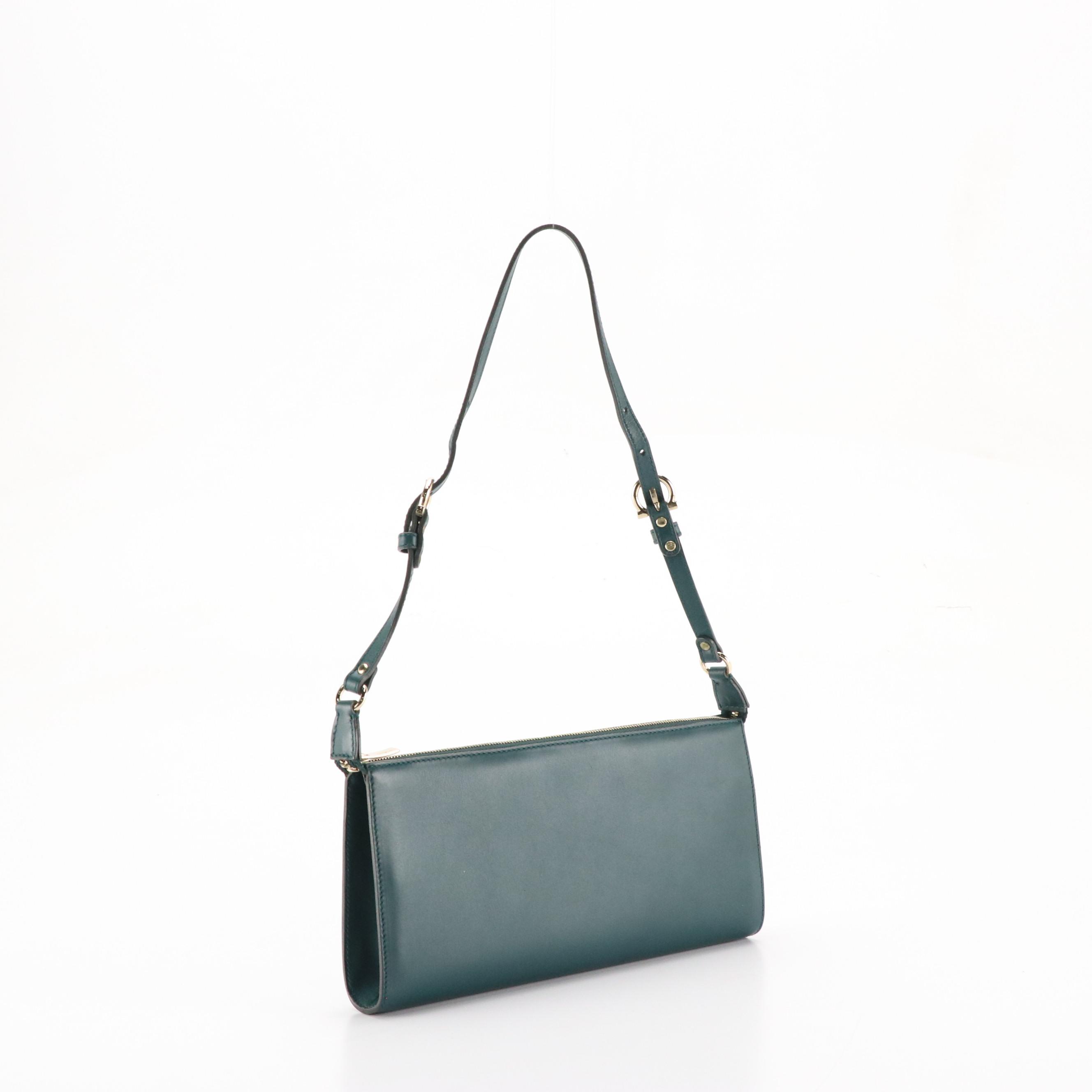 Salvatore Ferragamo Slim Shoulder Bag in Cypress Calfskin Leather with Box