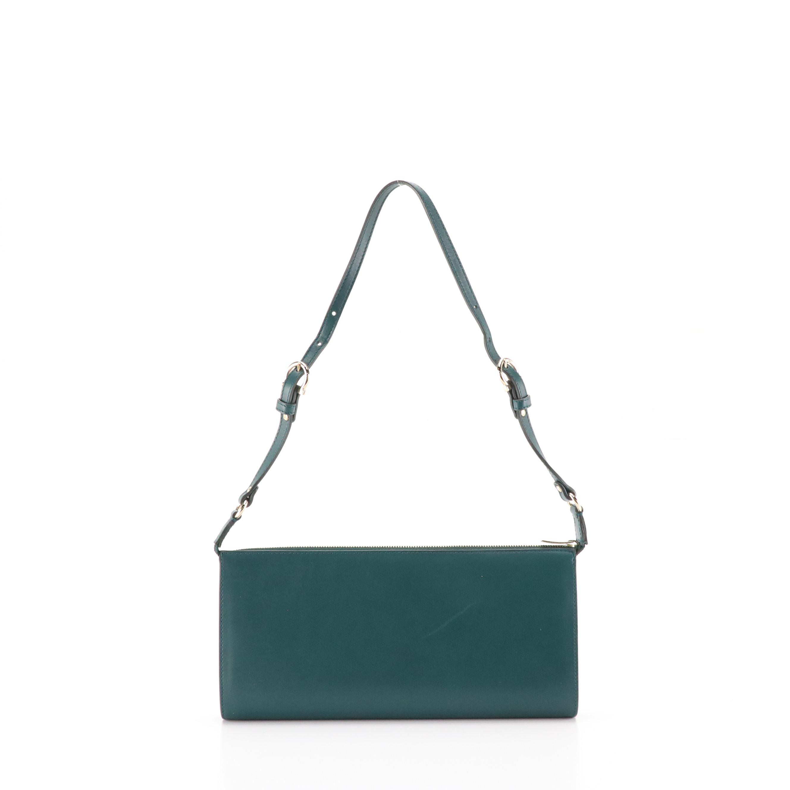 Salvatore Ferragamo Slim Shoulder Bag in Cypress Calfskin Leather with Box