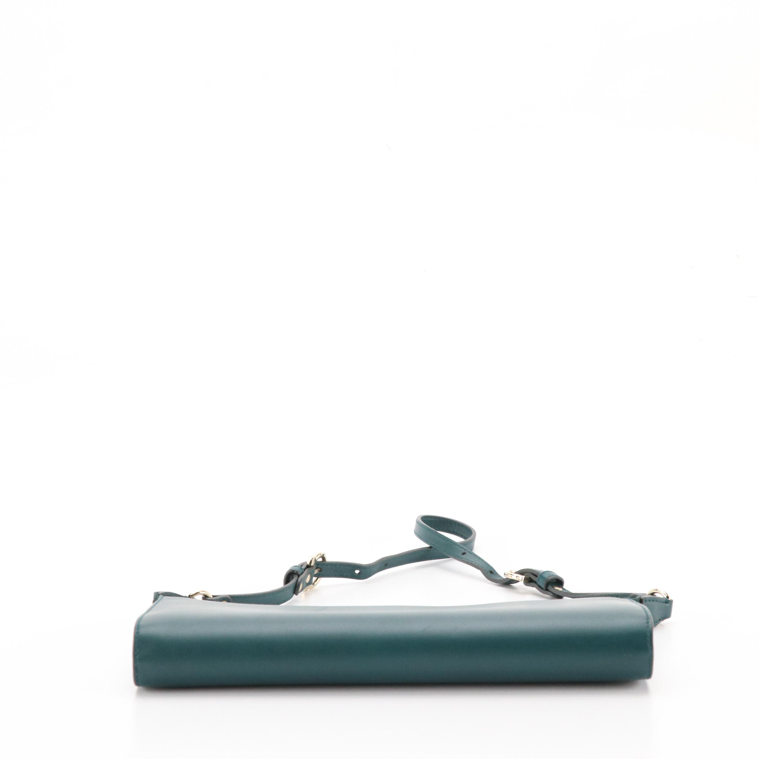 Salvatore Ferragamo Slim Shoulder Bag in Cypress Calfskin Leather with Box