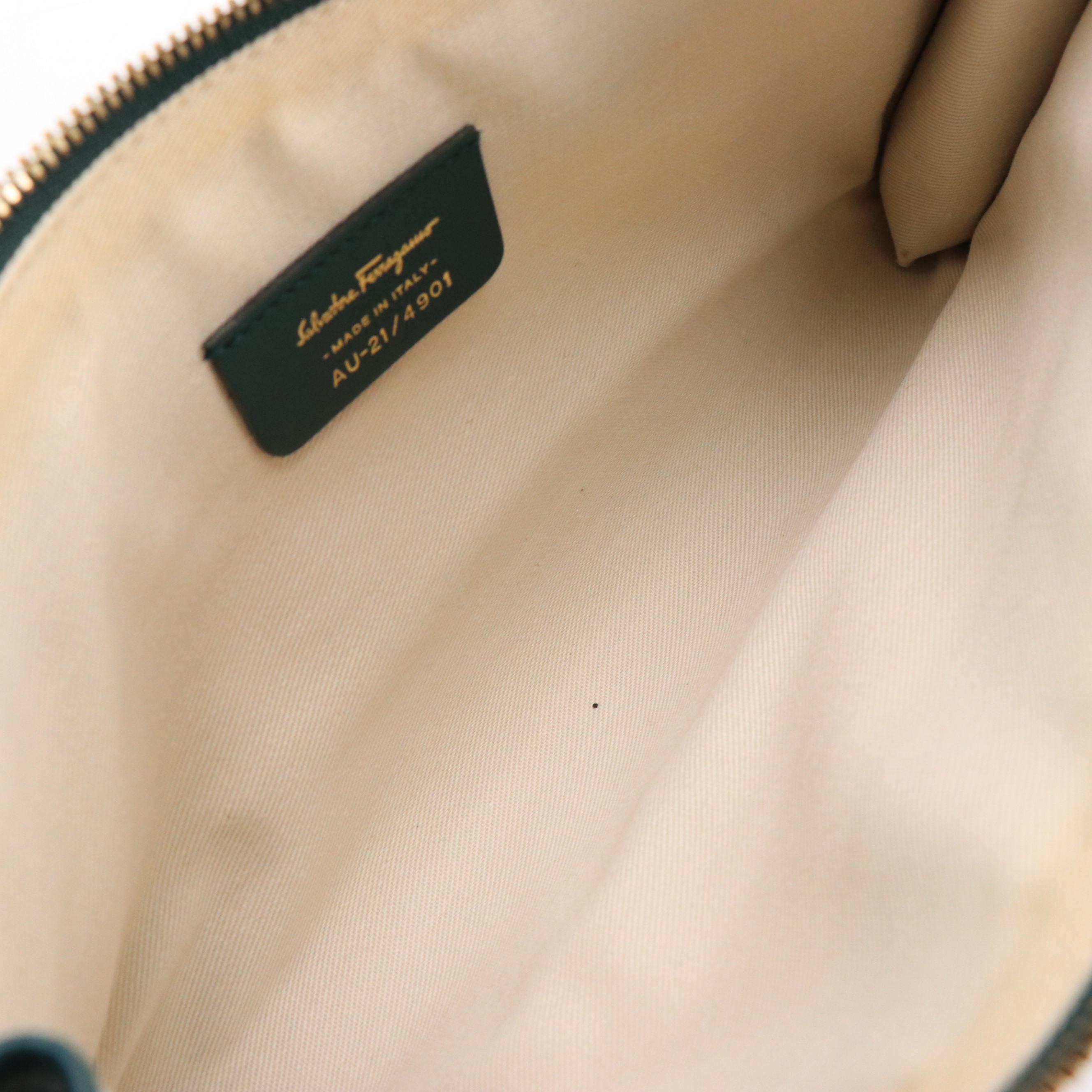 Salvatore Ferragamo Slim Shoulder Bag in Cypress Calfskin Leather with Box