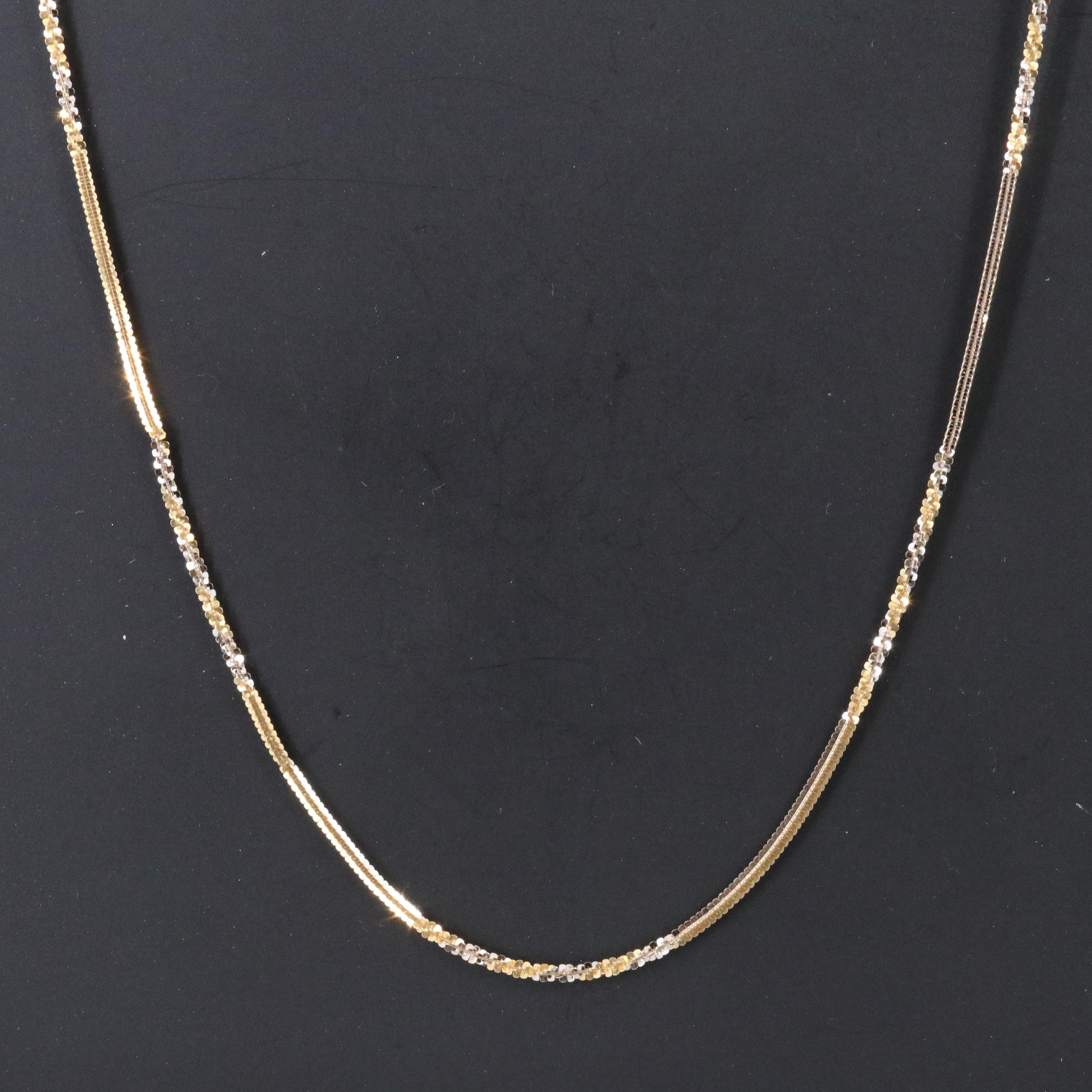 Italian 14K Two-Tone Sparkle Chain Necklace
