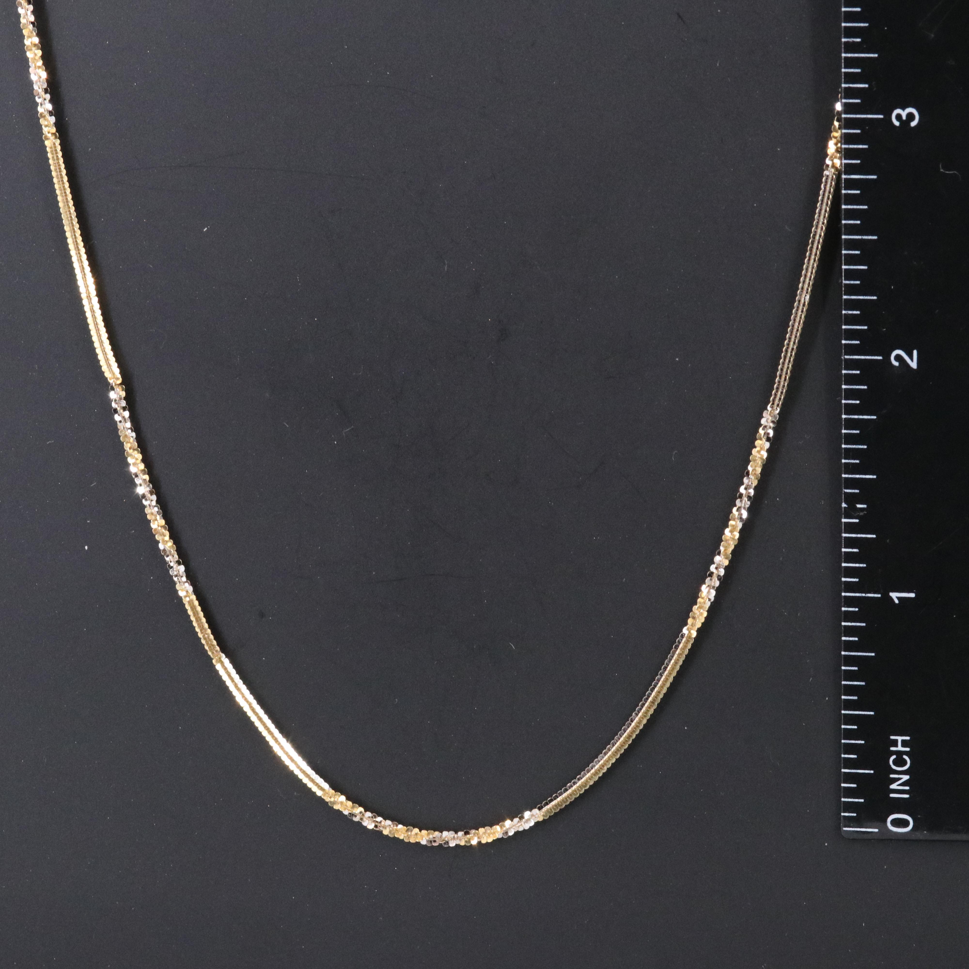 Italian 14K Two-Tone Sparkle Chain Necklace