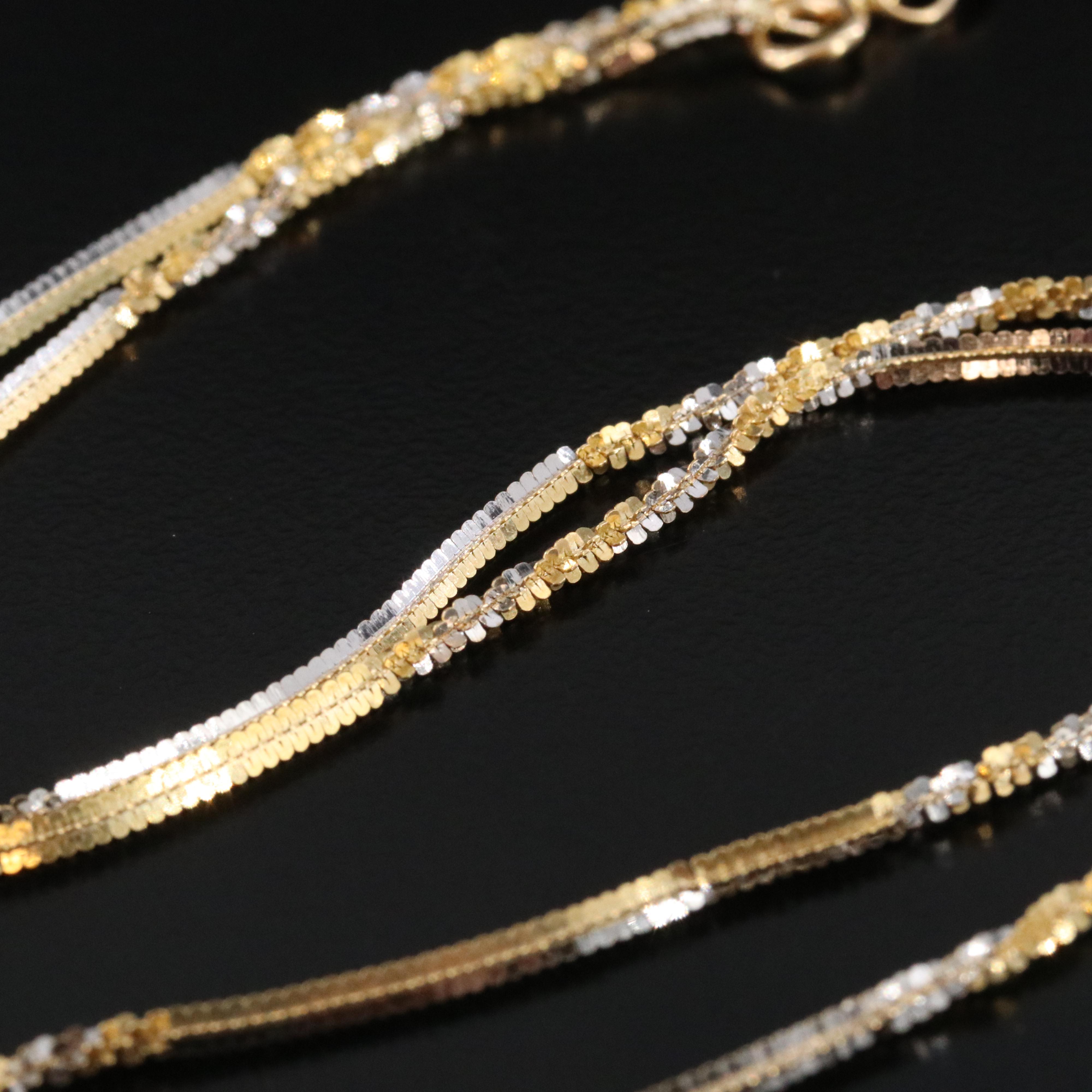 Italian 14K Two-Tone Sparkle Chain Necklace