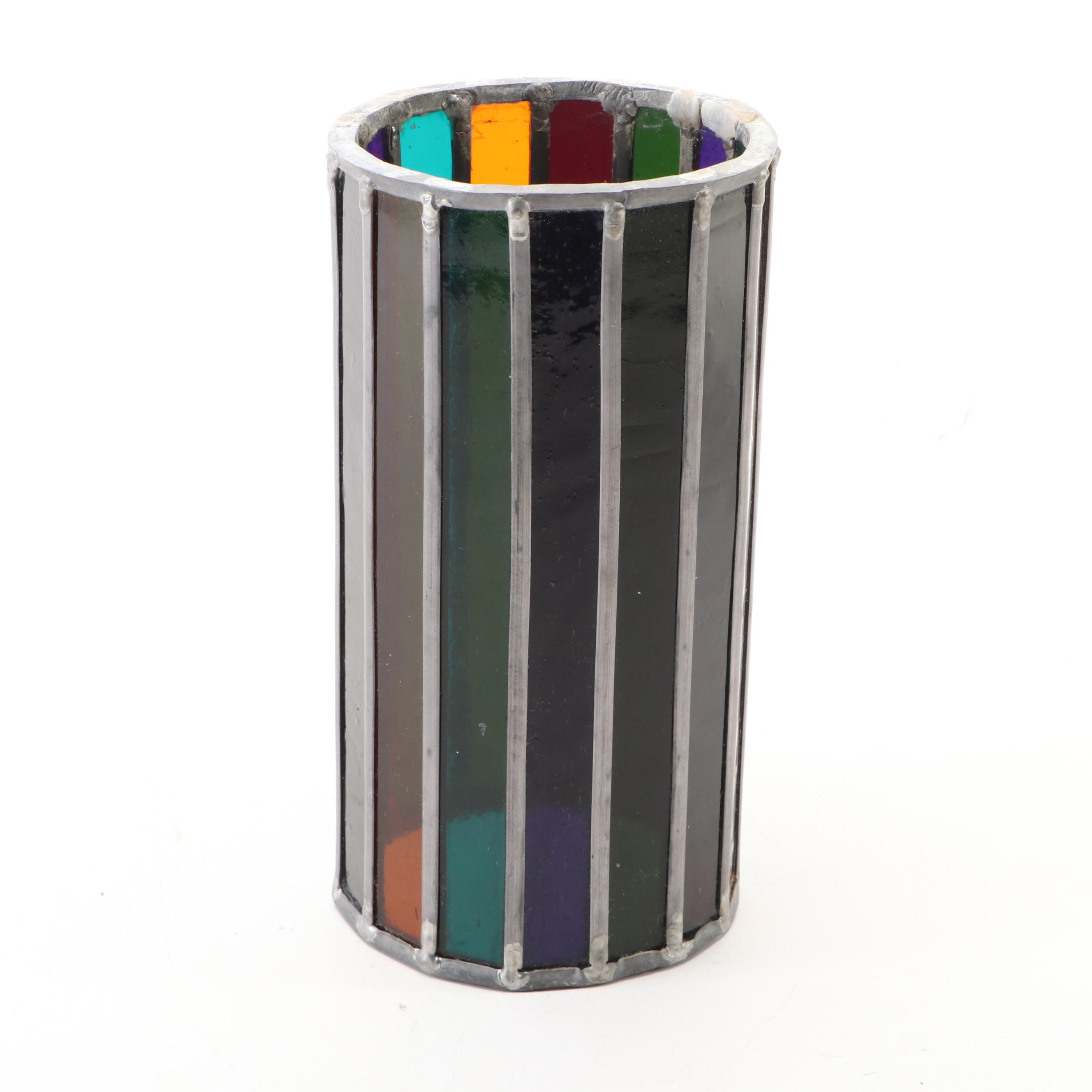 Victorian Style and Floral Slag Glass Shades with Hurricane Candle Shade