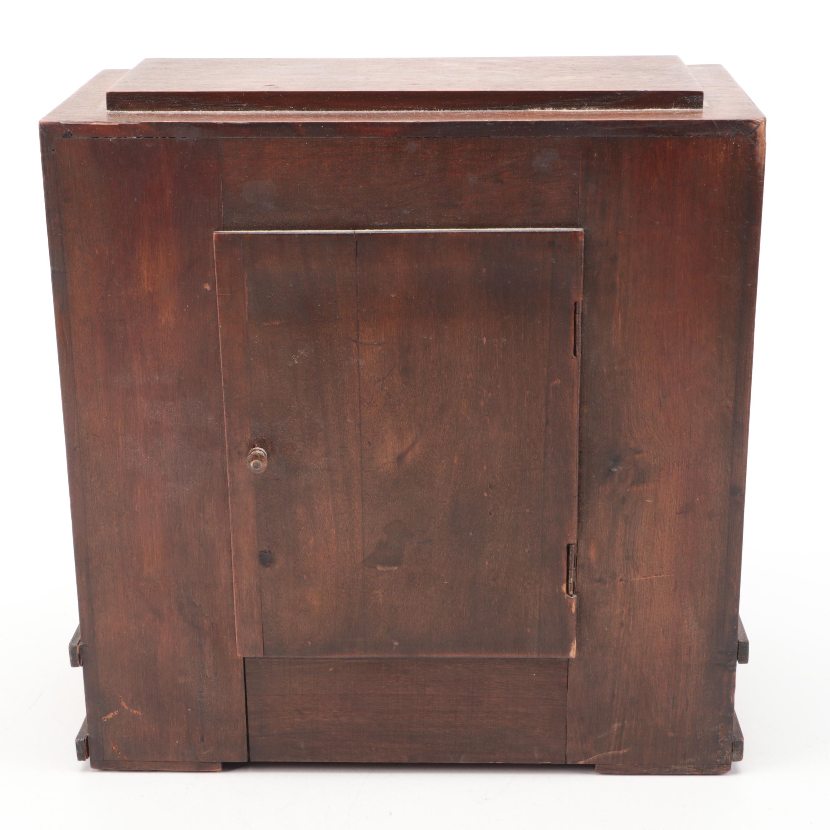 Art Deco Style Copper Finish Wooden Mantel Clock