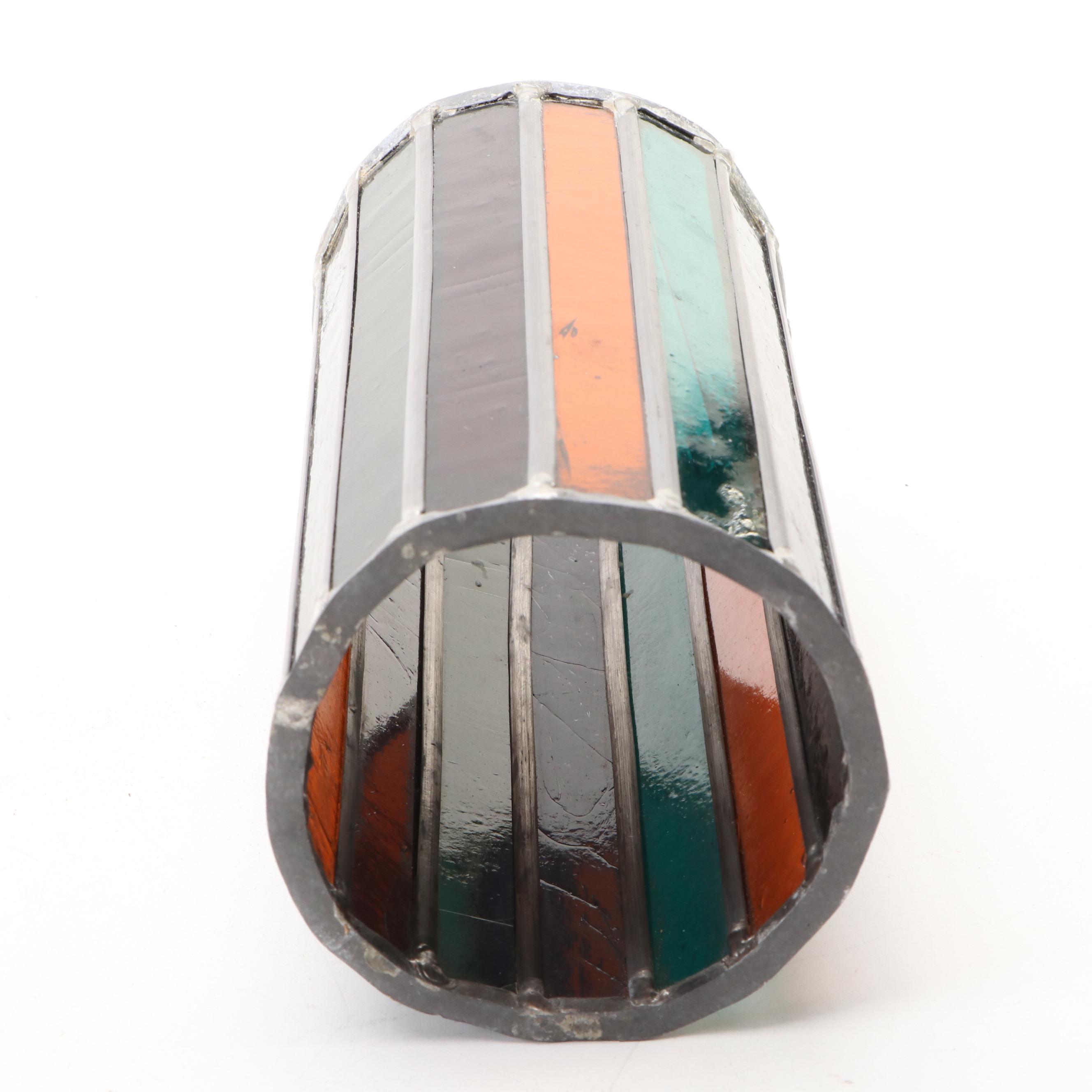 Victorian Style and Floral Slag Glass Shades with Hurricane Candle Shade