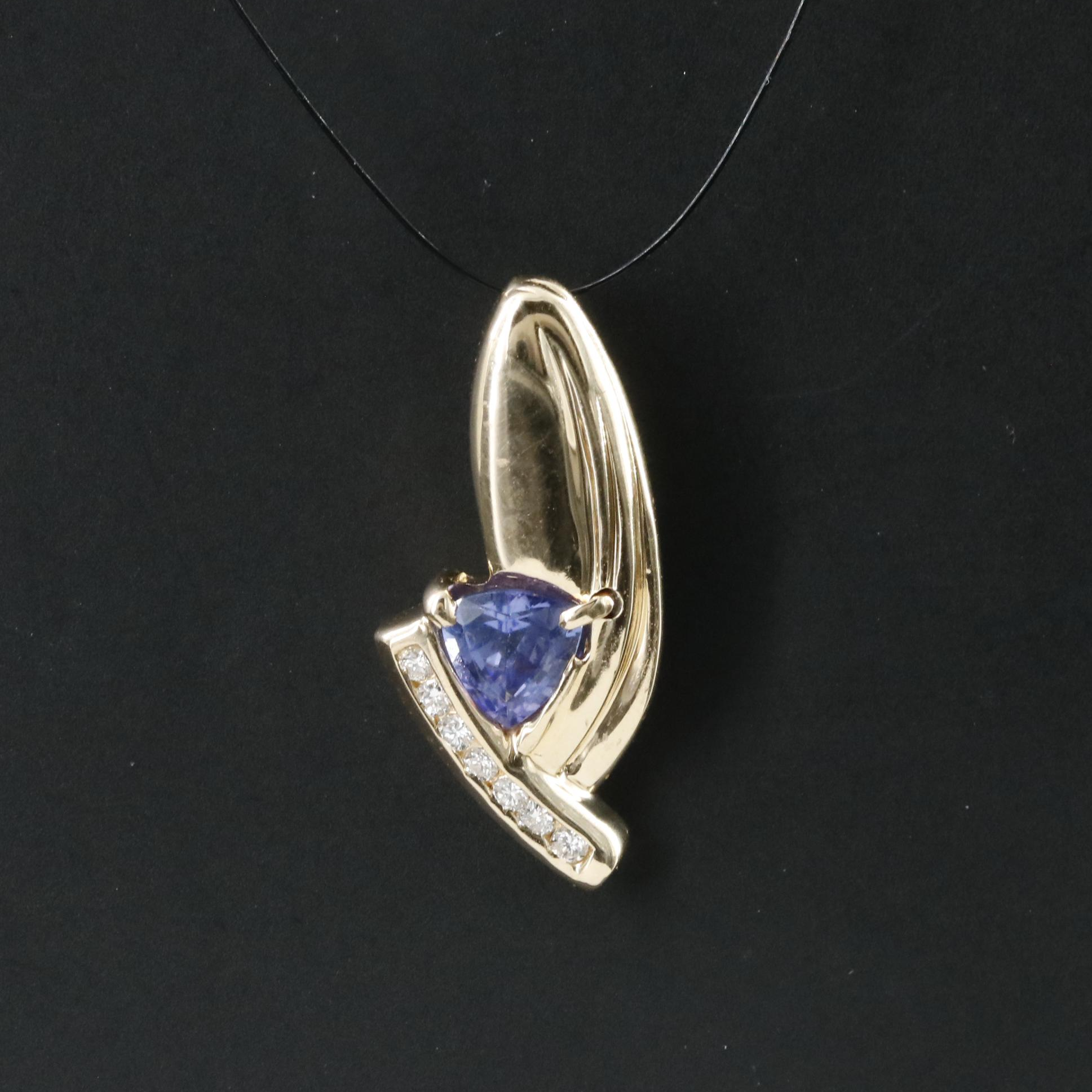 14K Tanzanite and Diamond Pendant