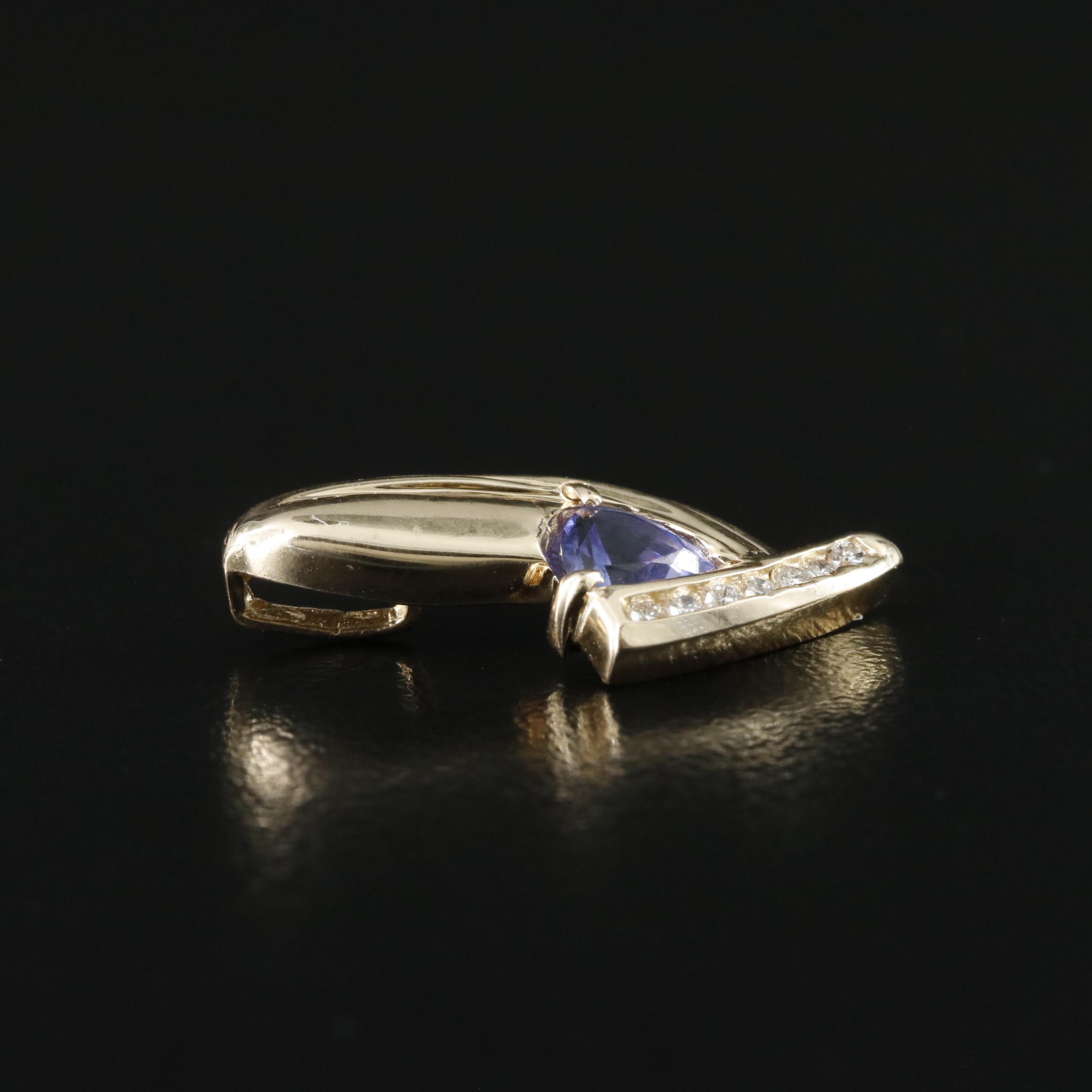 14K Tanzanite and Diamond Pendant