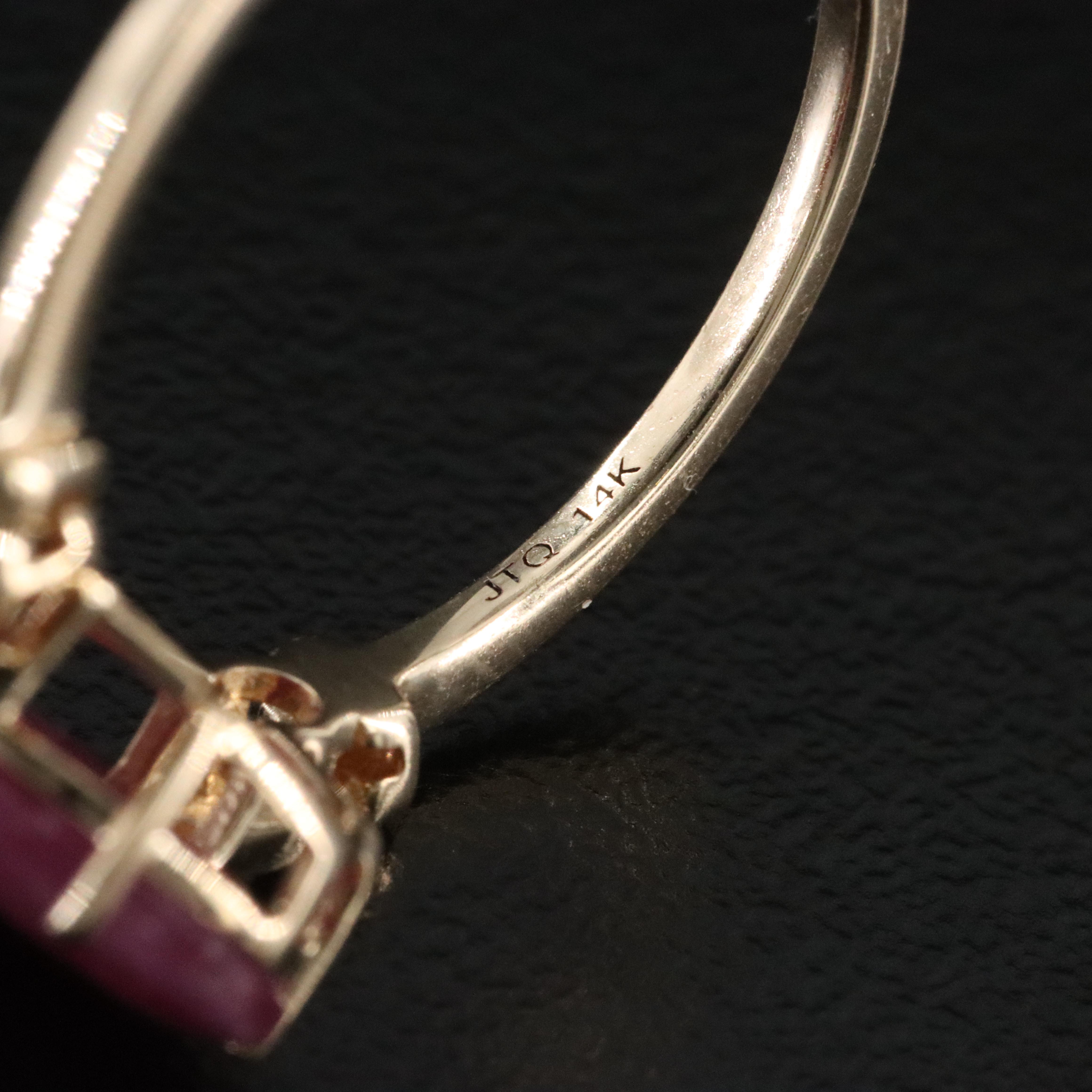 14K Filled Corundum and White Sapphire Ring