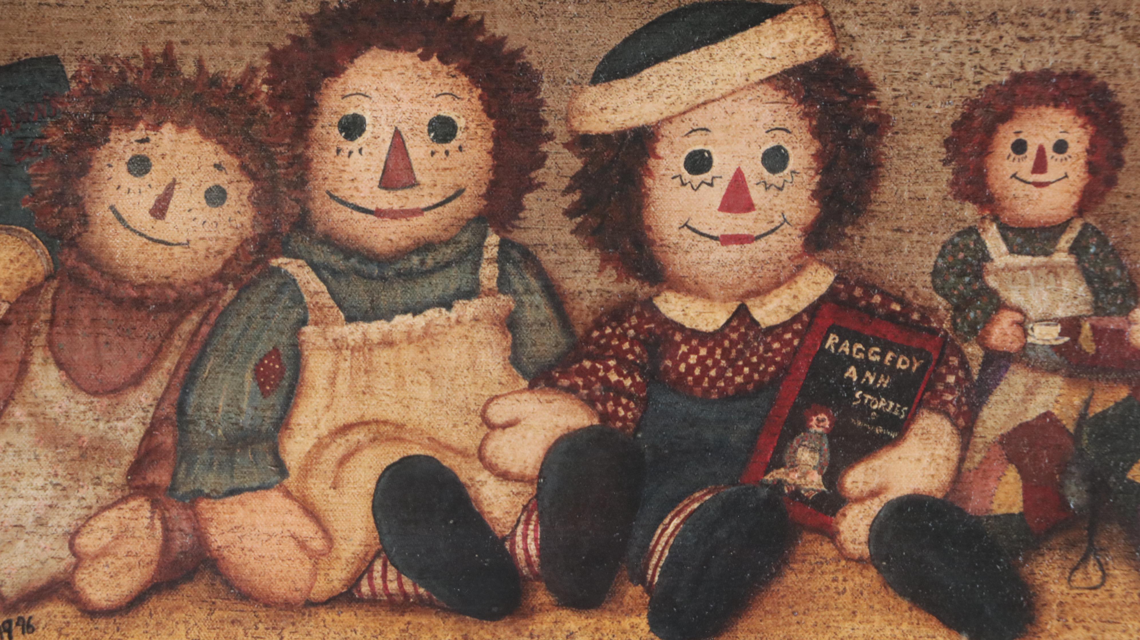 Offset Lithographs of Raggedy Ann and Andy and Animal Pull-a-Long Toys
