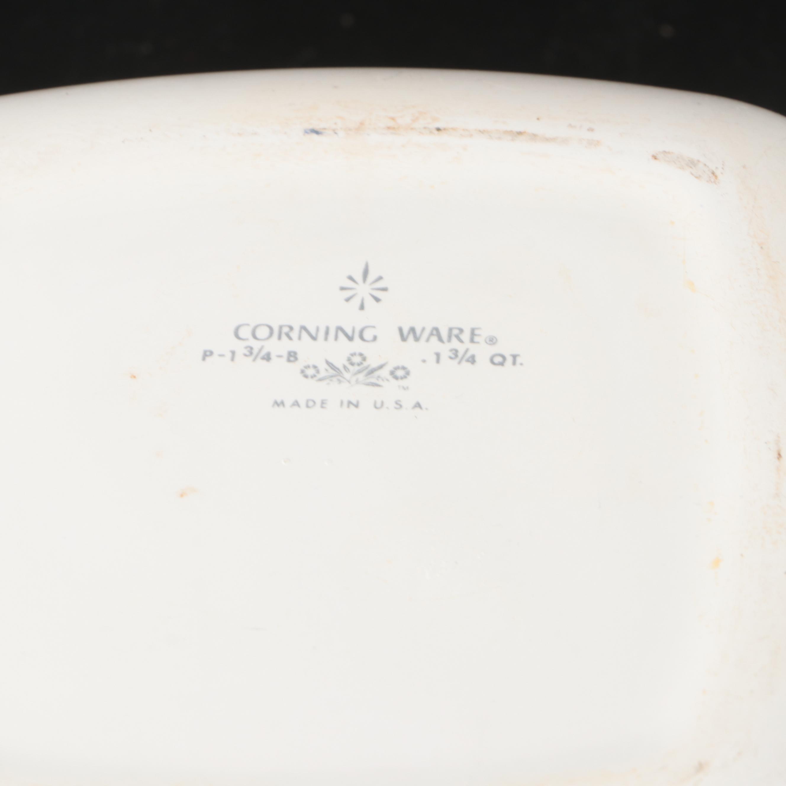 Corningware "Cornflower Blue" Coffee Pot with Casserole Dishes and Loaf Pan