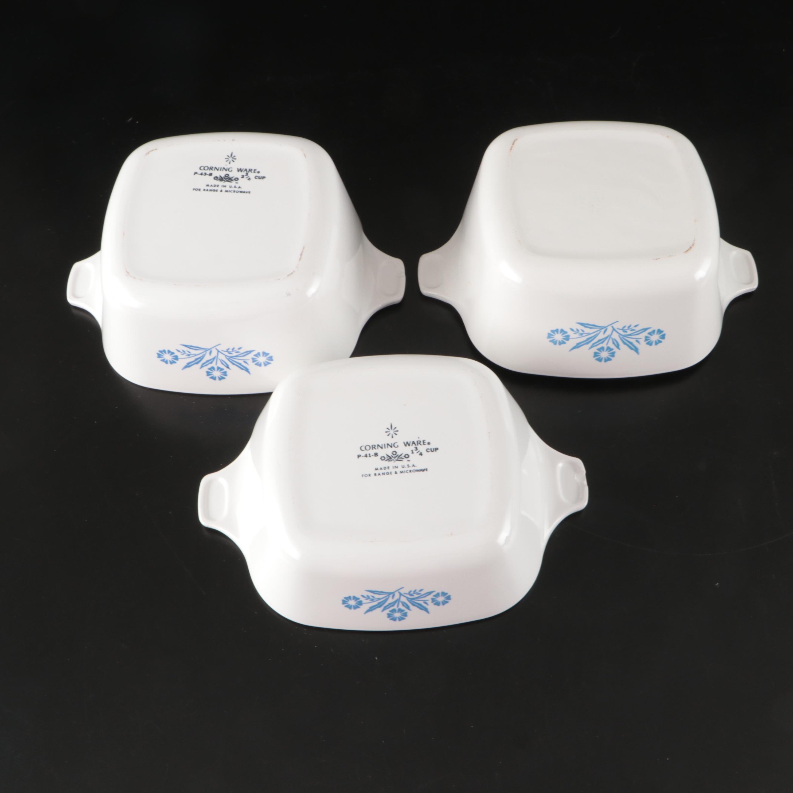 Corningware "Cornflower Blue" Coffee Pot with Casserole Dishes and Loaf Pan