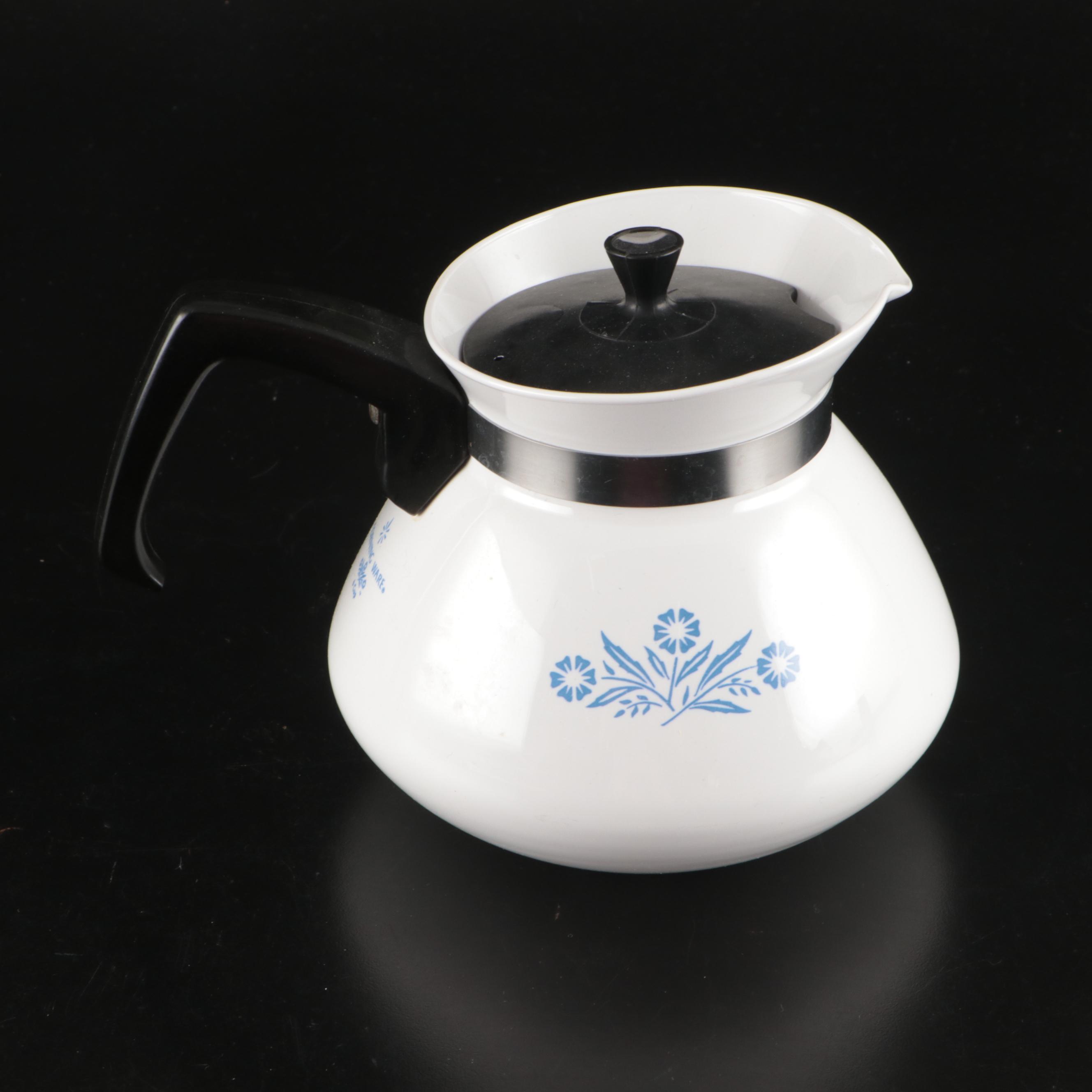 Corningware "Cornflower Blue" Coffee Pot with Casserole Dishes and Loaf Pan