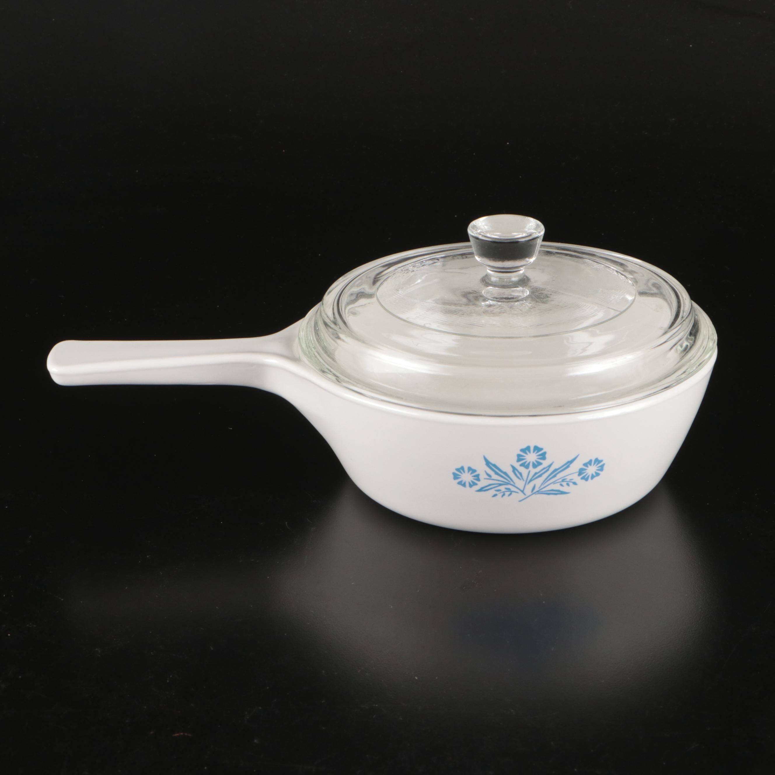 Corningware "Cornflower Blue" Coffee Pot with Casserole Dishes and Loaf Pan