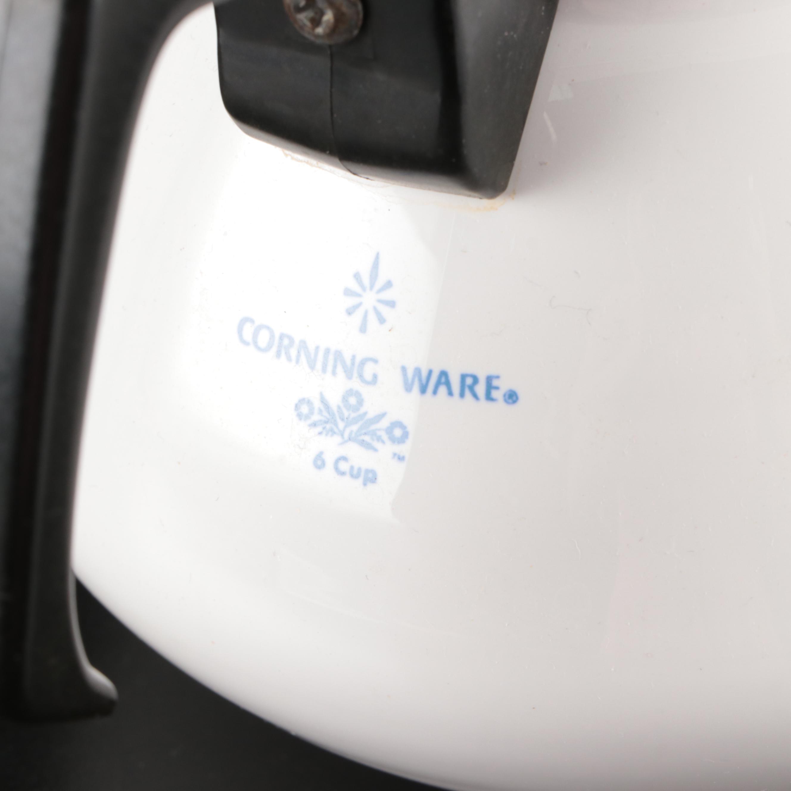 Corningware "Cornflower Blue" Coffee Pot with Casserole Dishes and Loaf Pan