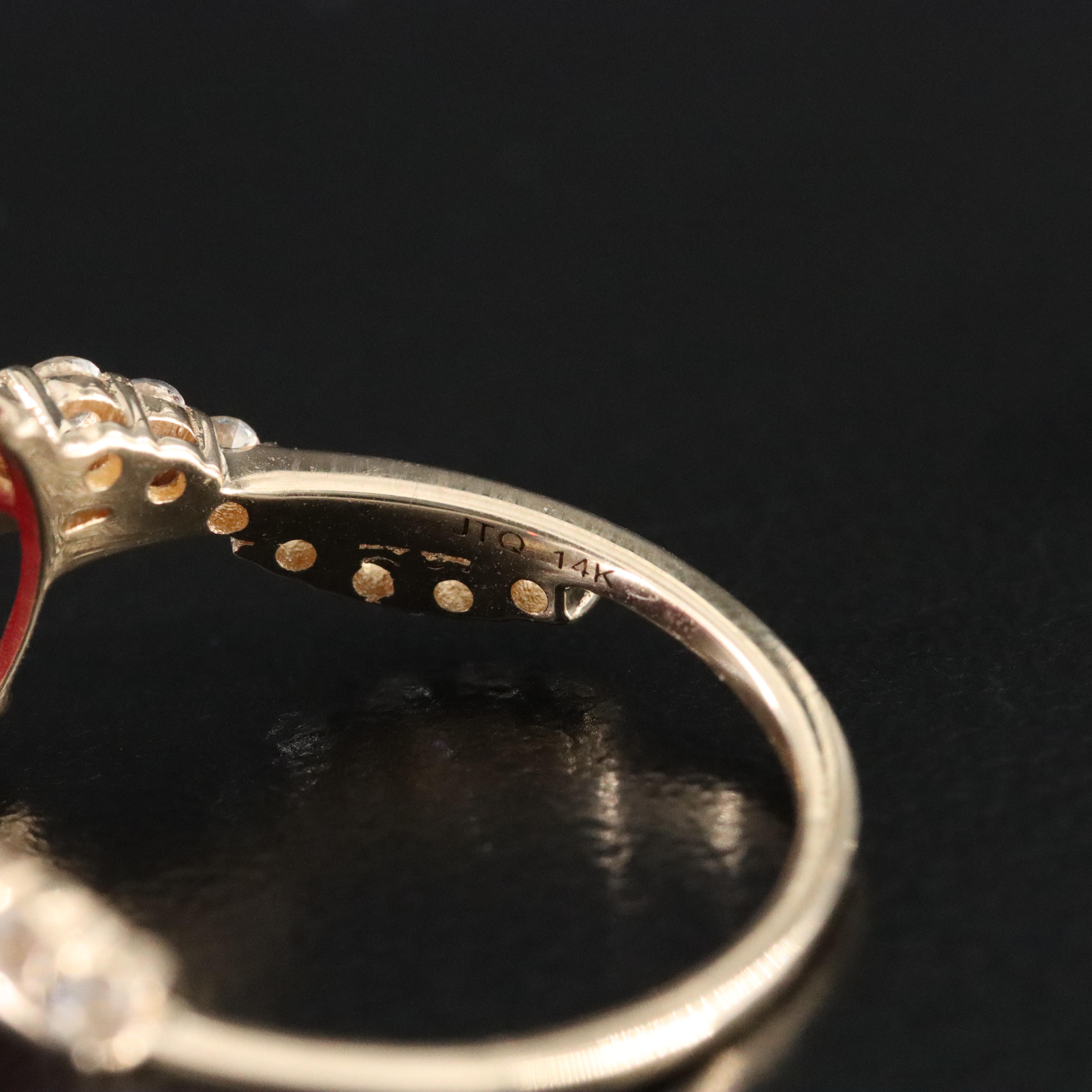 14K Filled Corundum and White Sapphire Ring