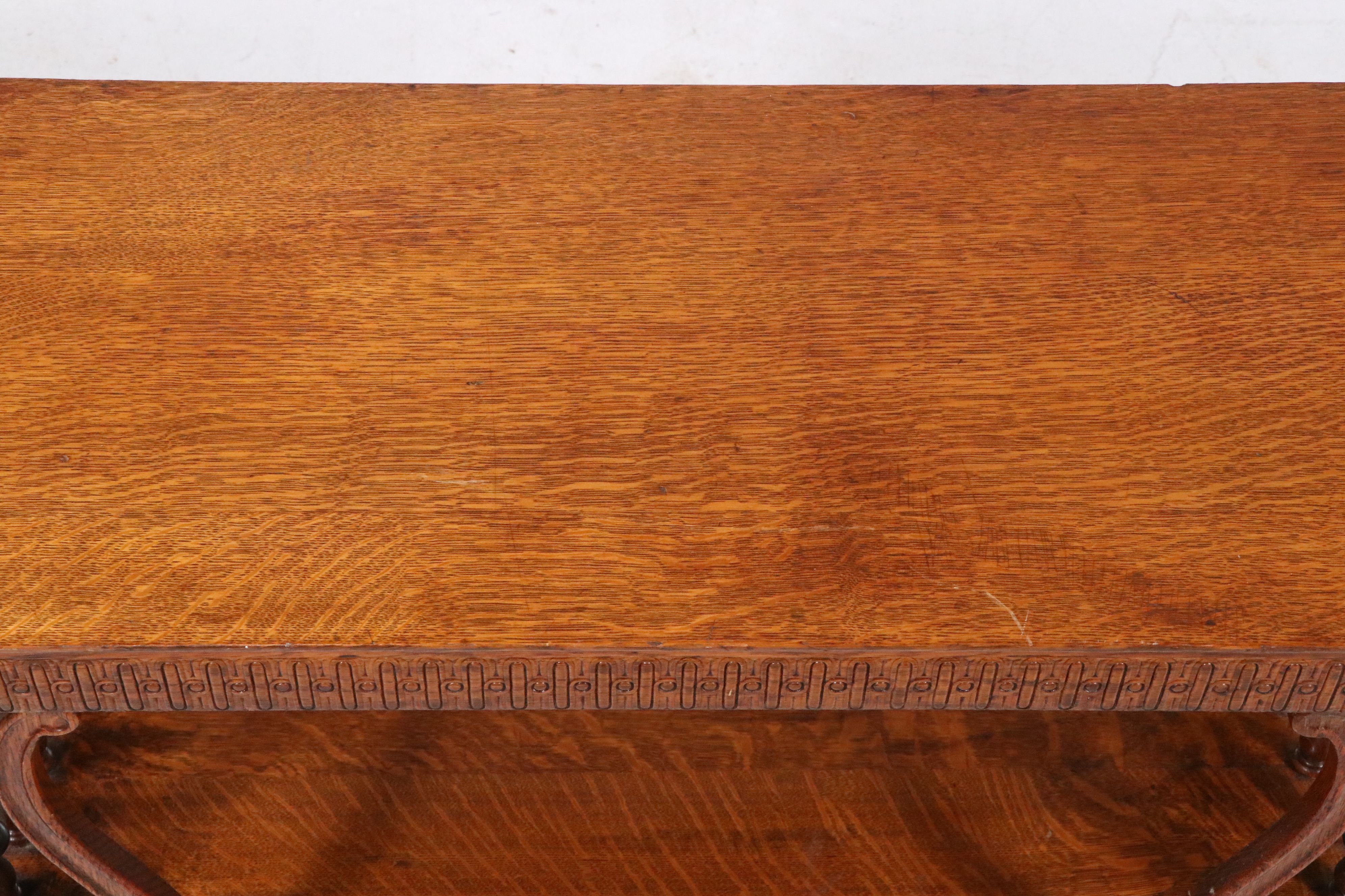 Late Victorian Style Oak Two-Tier Console Table,  Early 20th Century