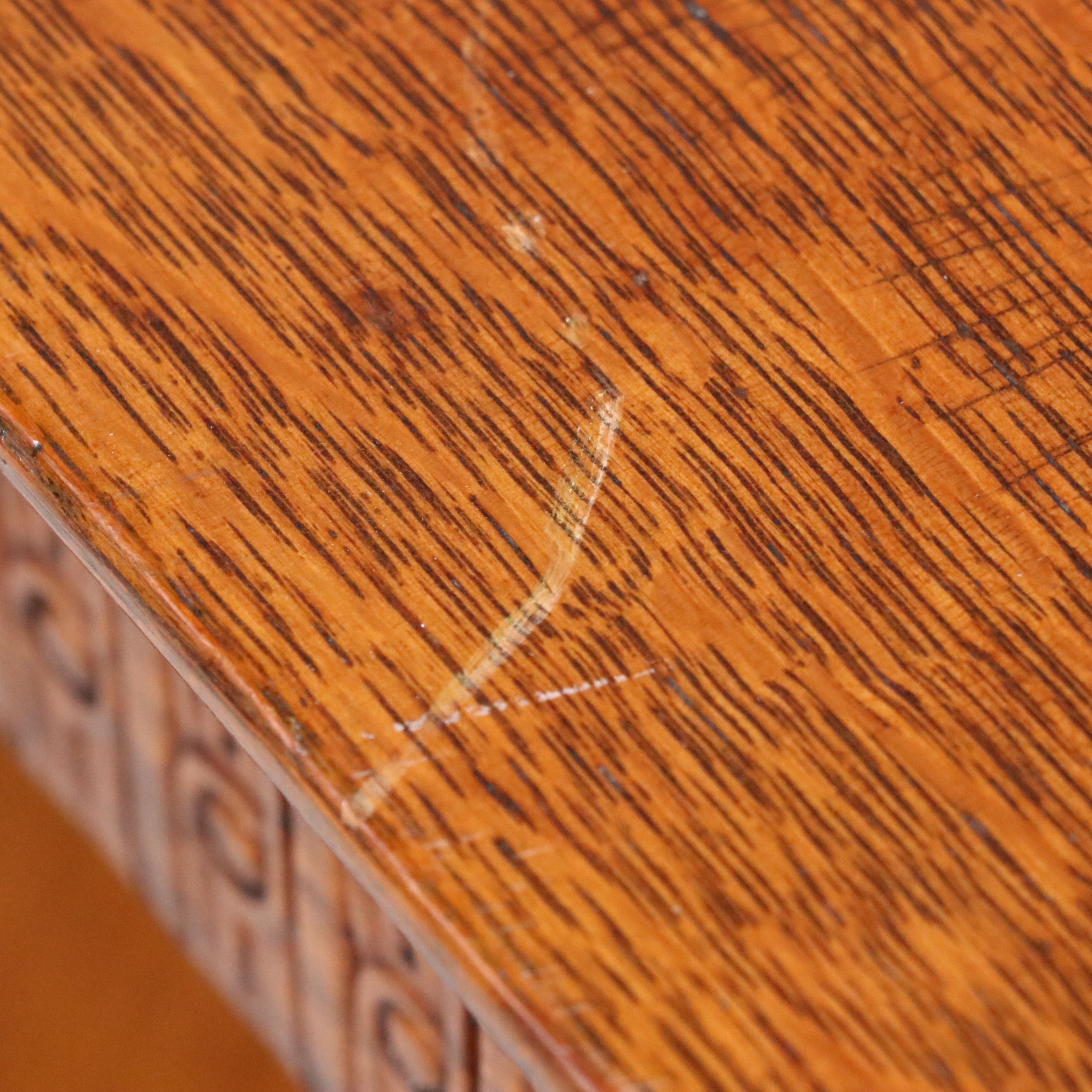 Late Victorian Style Oak Two-Tier Console Table,  Early 20th Century