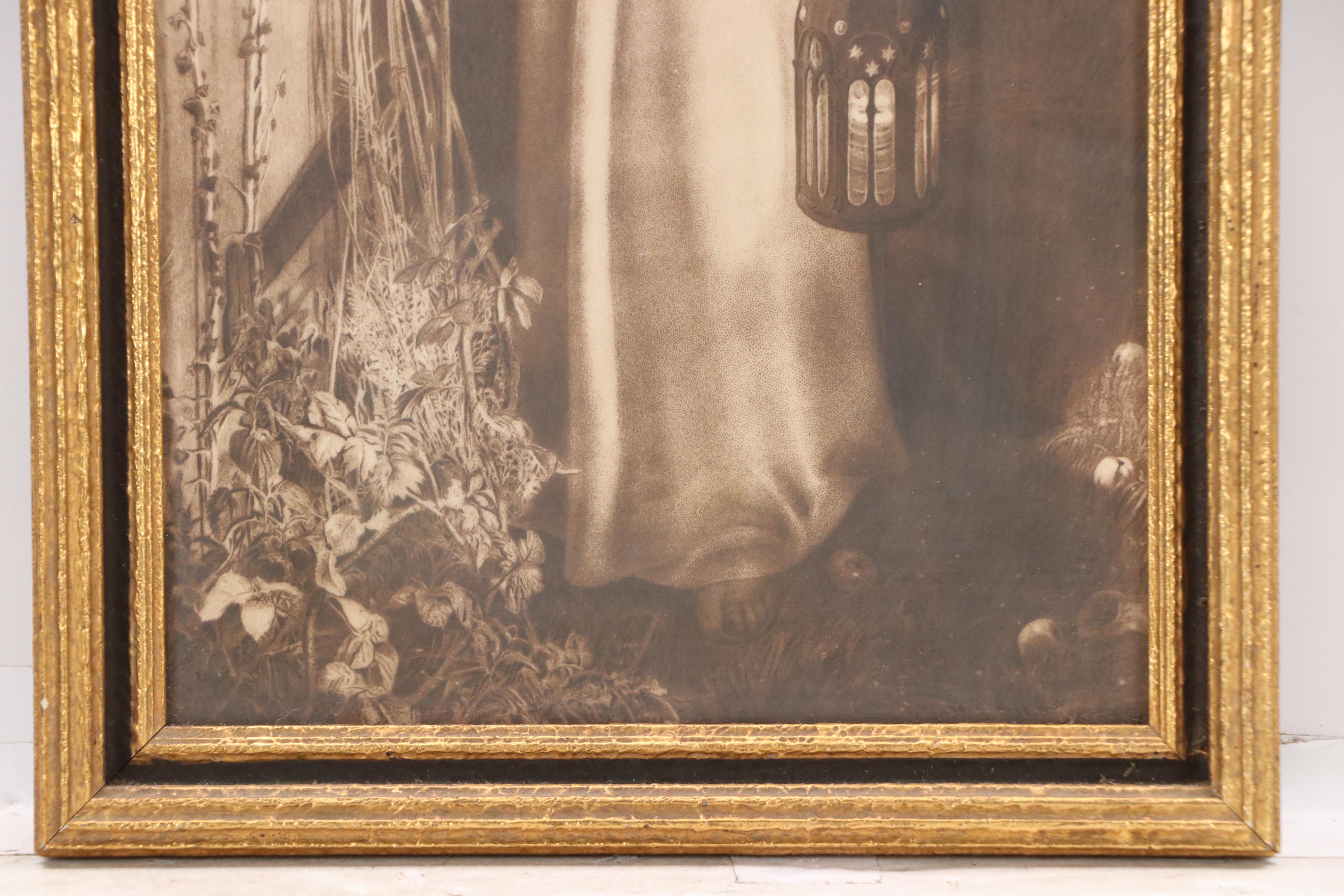 Religious Collotypes of St. Cecilia at the Piano and "The Light of the World"