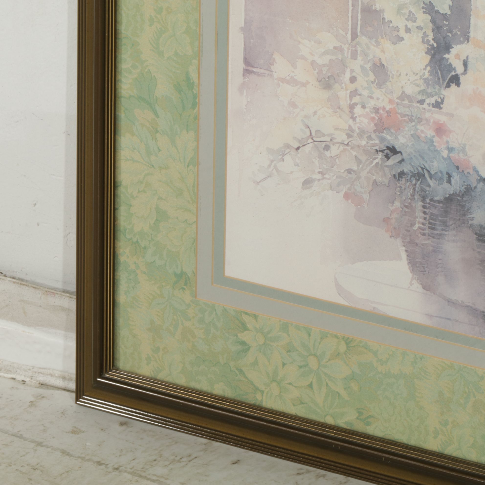 Offset Lithograph After Xavier Swolfs Still Life of Flower Arrangement in Basket