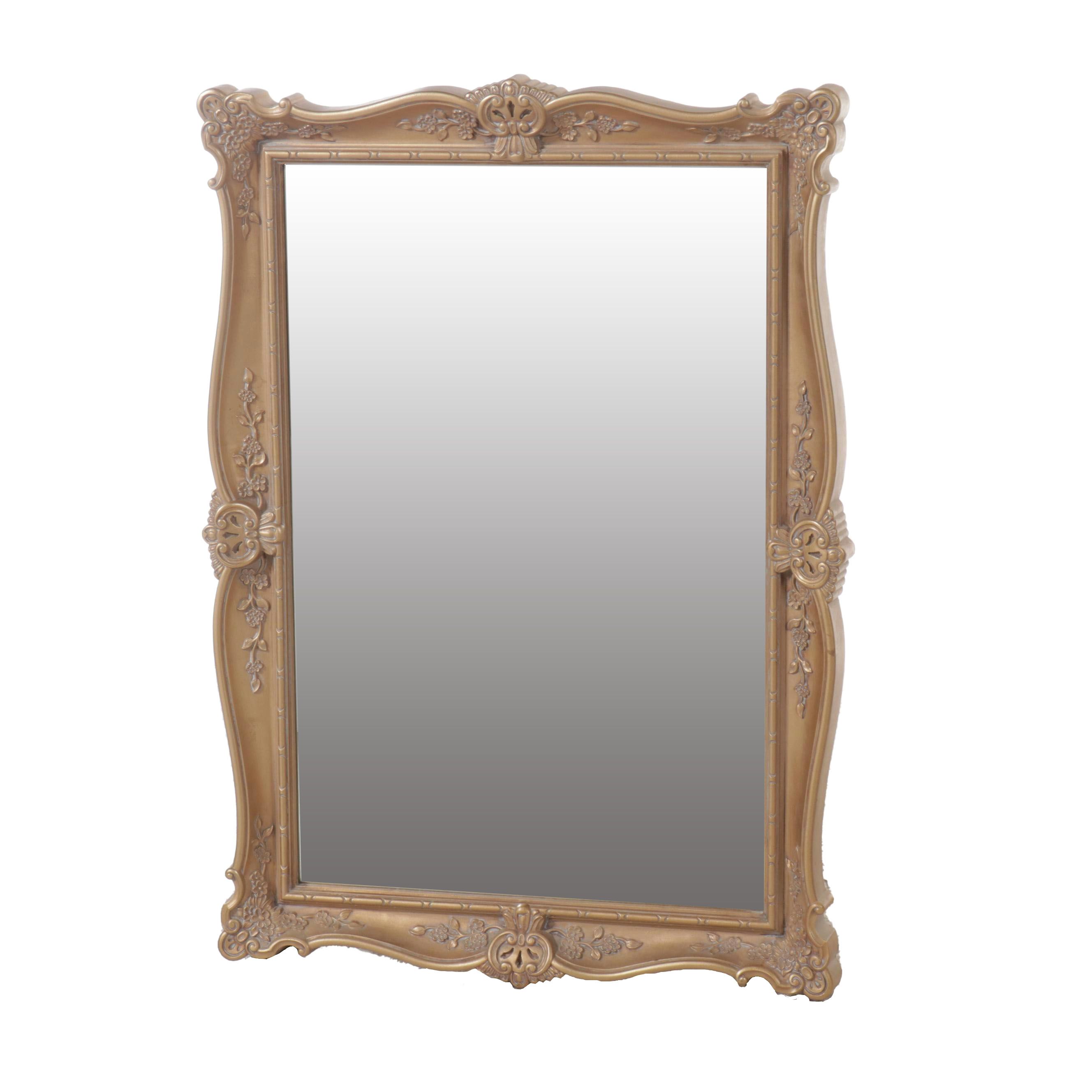 Italian Style Distressed Gold Finished Wall Mirror