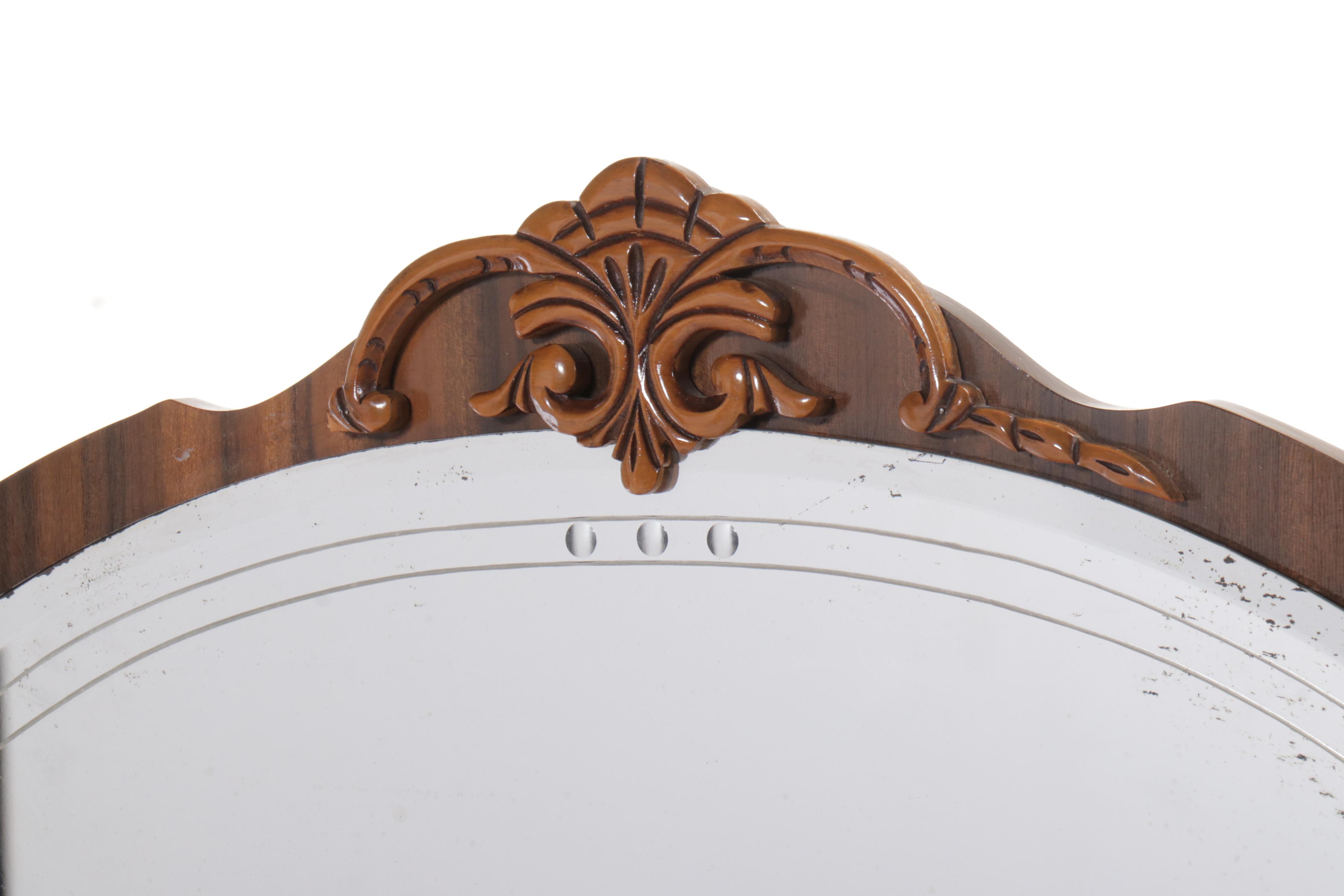 Antique Art Deco Waterfall Walnut Dresser