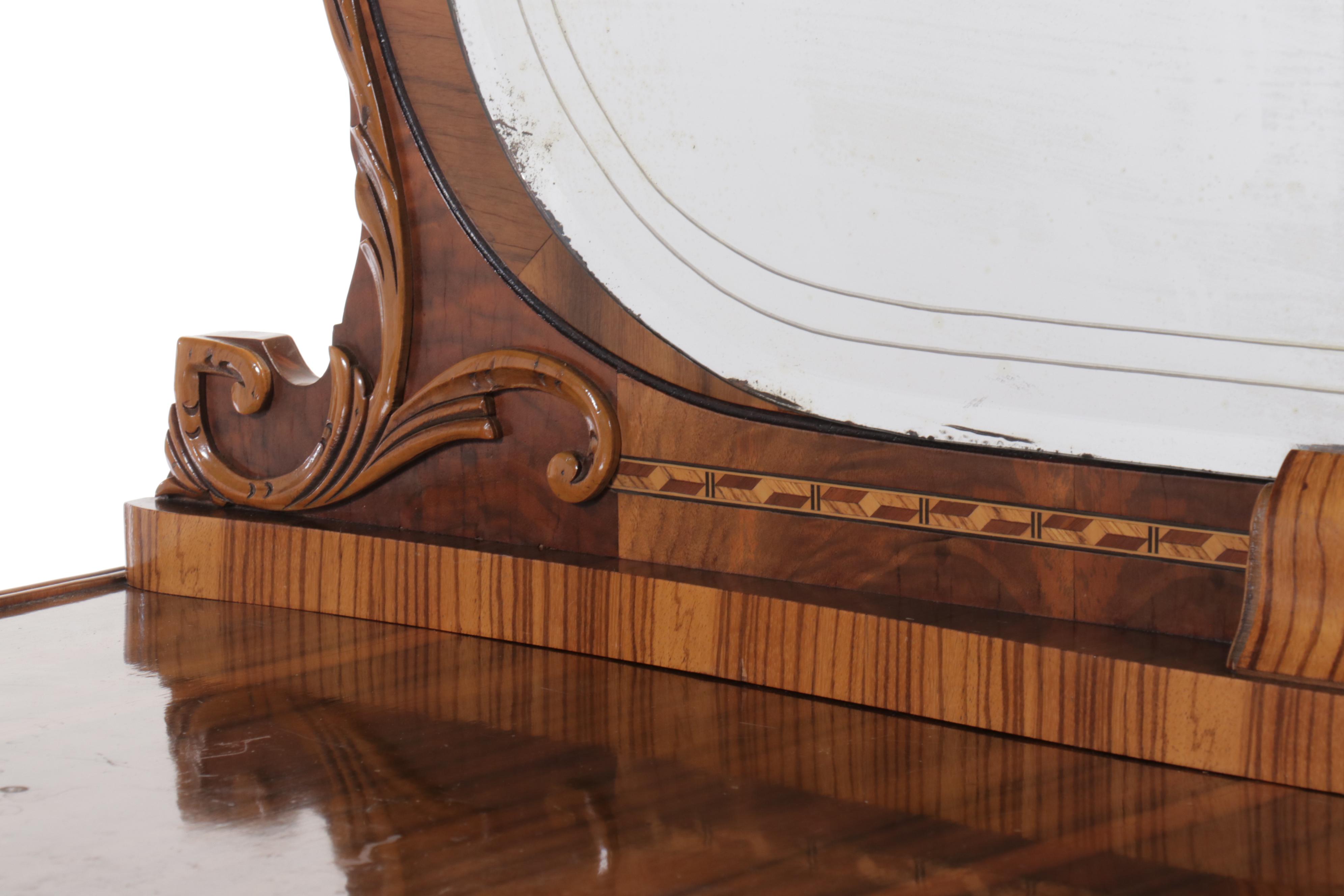 Antique Art Deco Waterfall Walnut Dresser