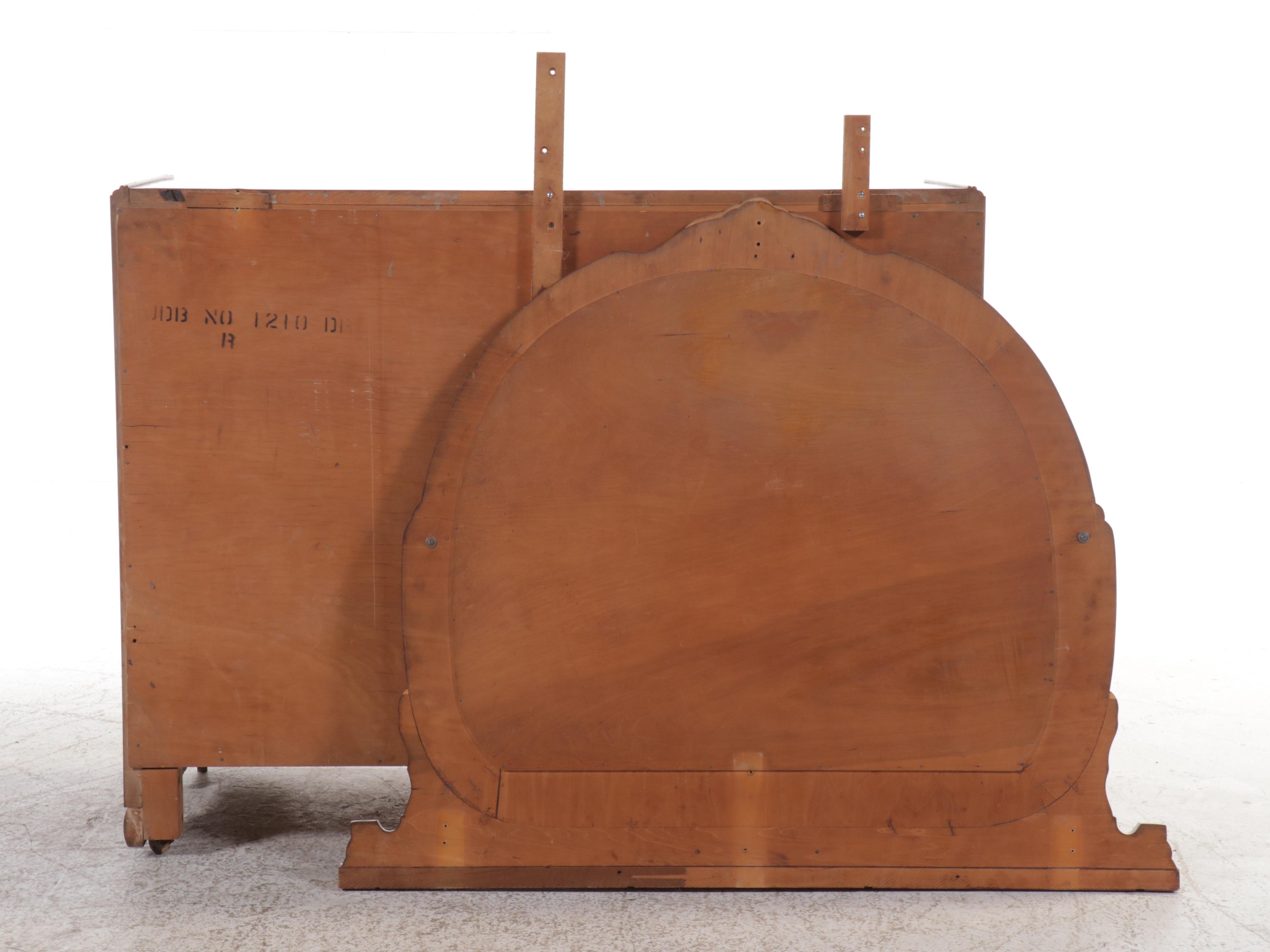 Antique Art Deco Waterfall Walnut Dresser